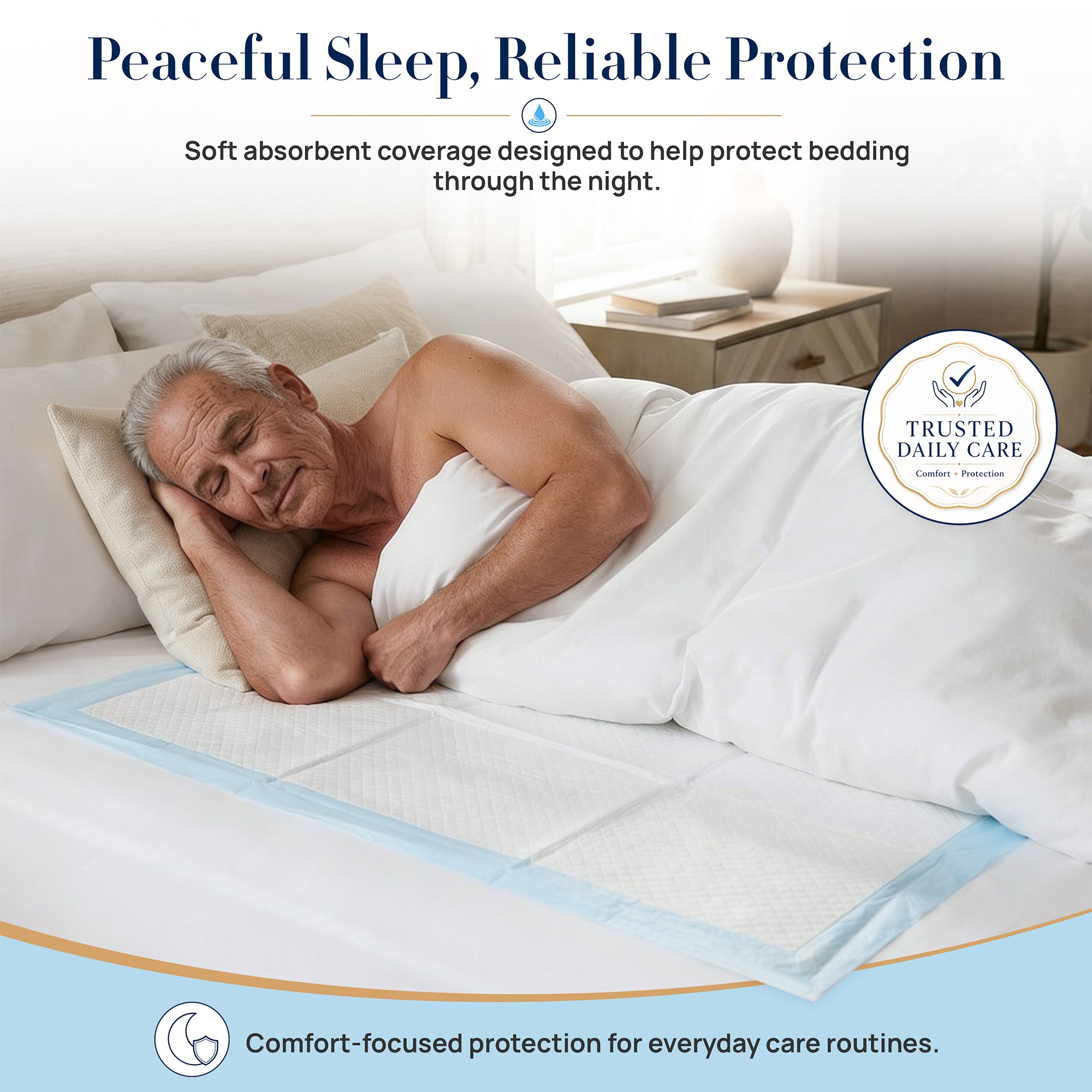 Padwell Absorbent Pads for Bed and Floor Protection, 30 x 36 Inches, 50 Count - VMInnovations