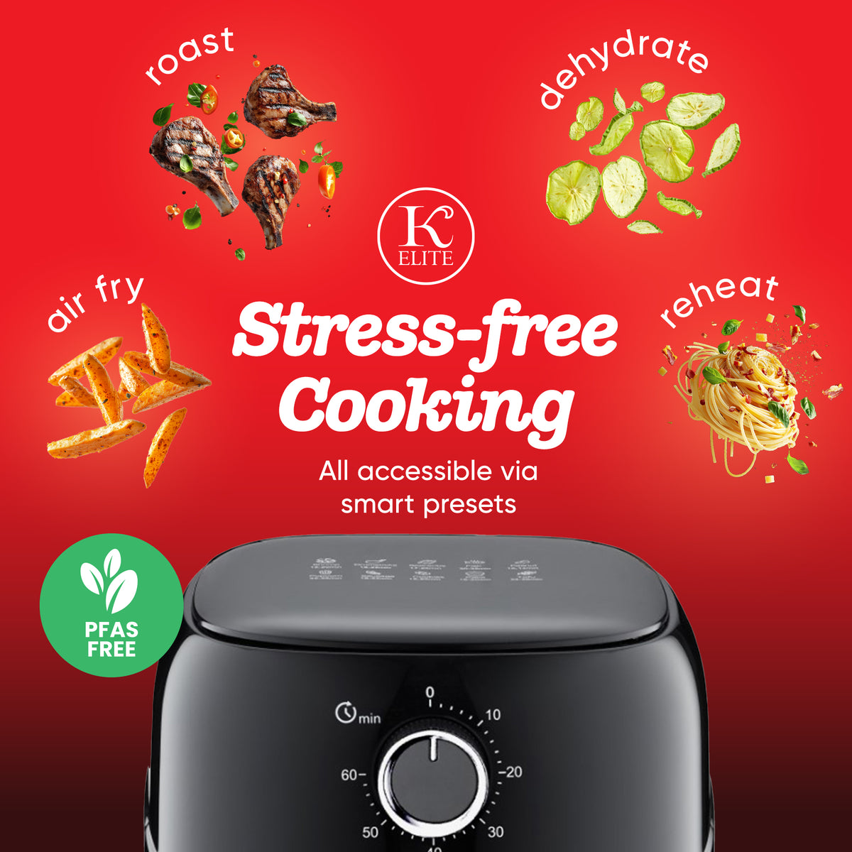 Kitchen Elite 2.5 Qt. Compact Mechanical Air Fryer, Countertop Cooker (Open Box) - VMInnovations