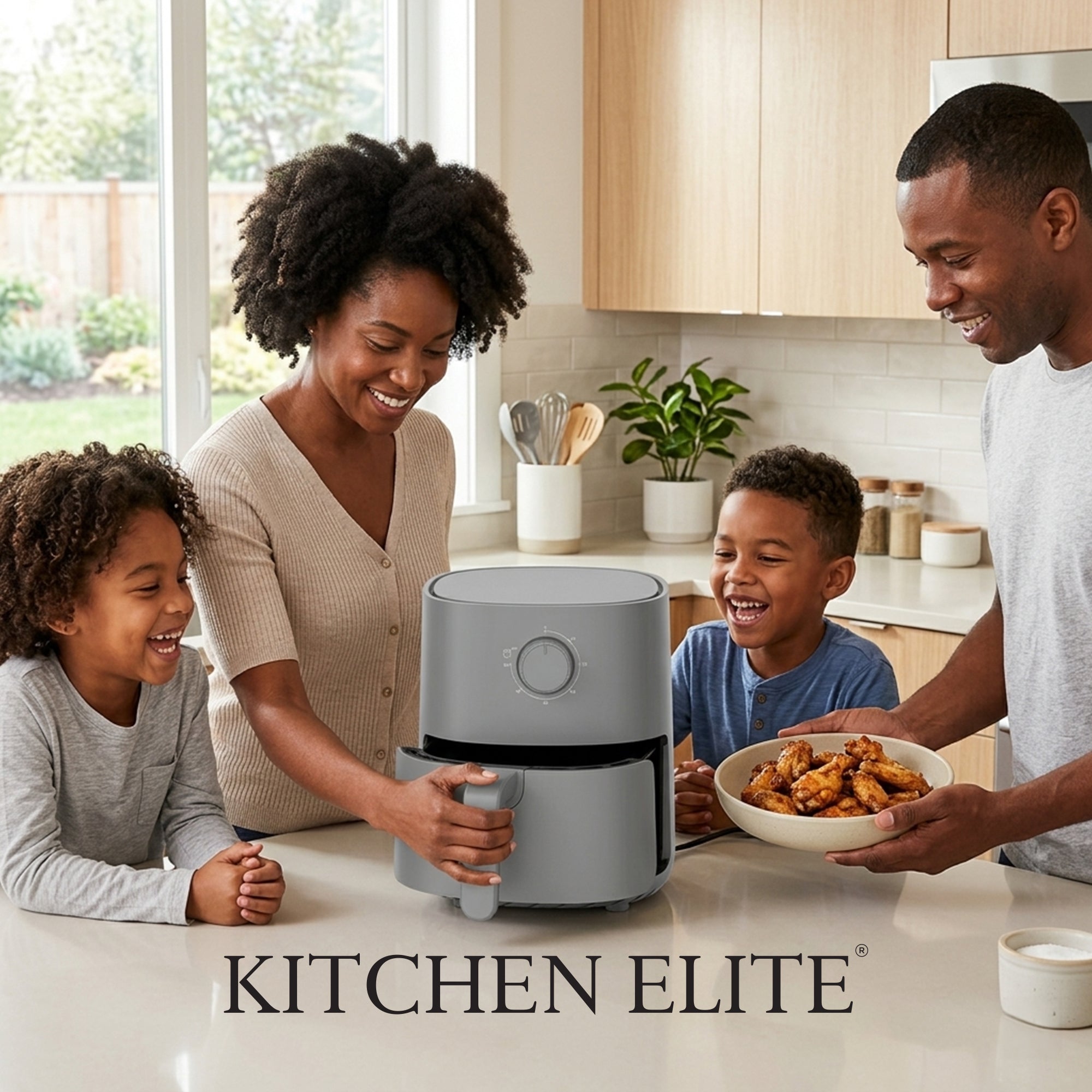 Kitchen Elite 2.2 Qt. Compact Mechanical Air Fryer, Countertop Cooker, Gray - VMInnovations