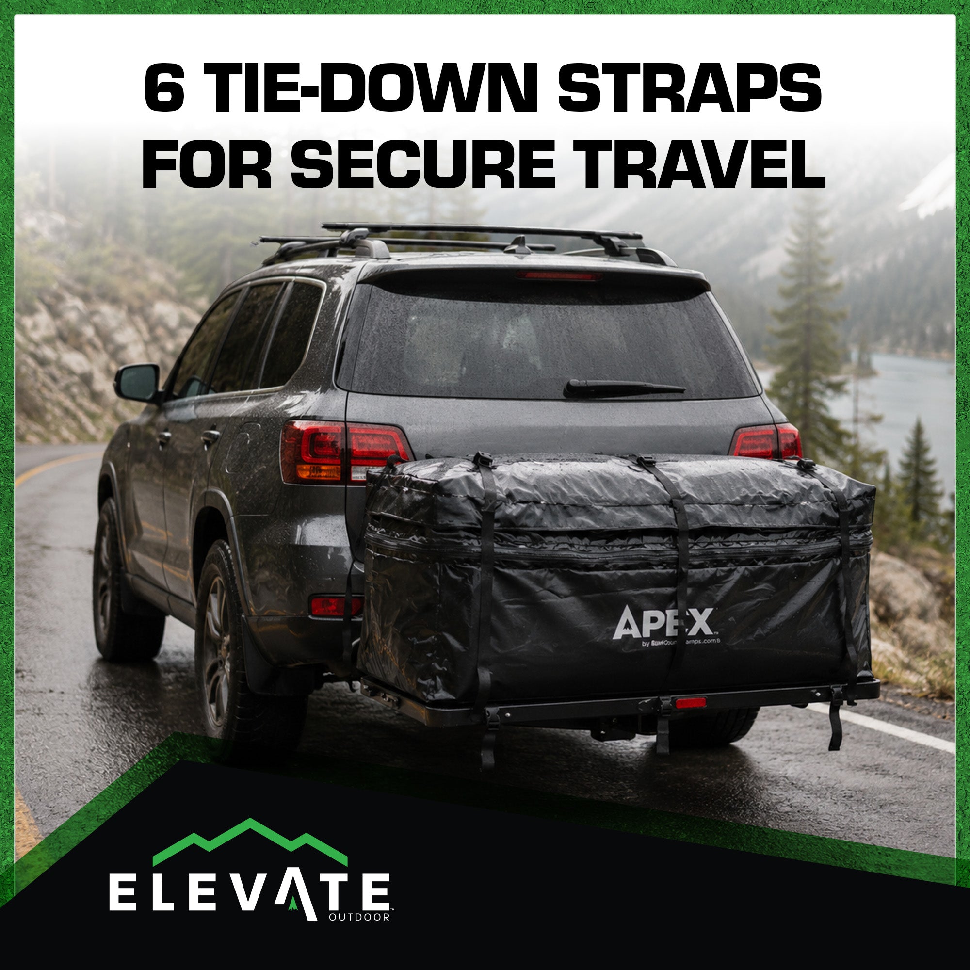 Elevate Outdoor Cargo Carrier Bag, Waterproof Storage for Hitch and Roof Rack - VMInnovations