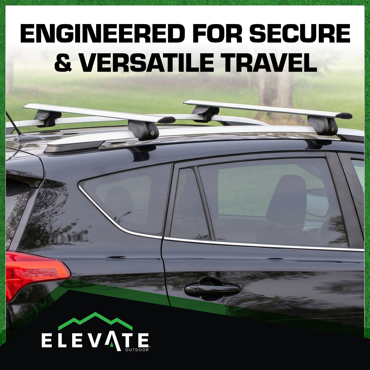Elevate Outdoor Aluminum Cross Bars w/195 lb. Cap & Protective Clamps (Open Box)