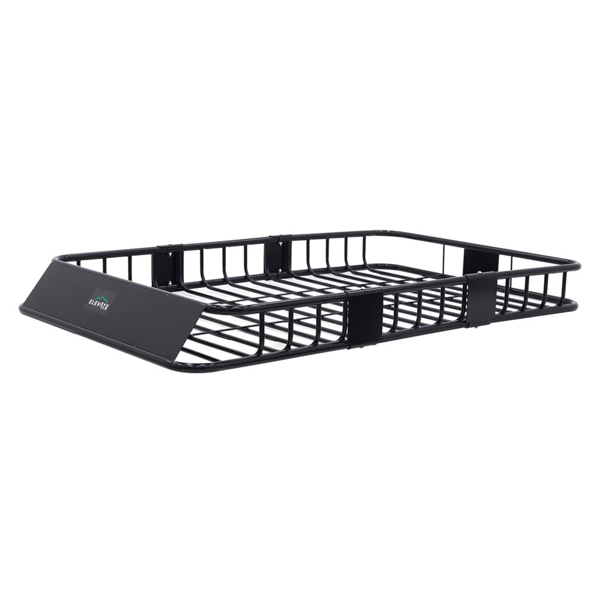 Elevate Outdoor Steel Roof Cargo Basket with Wind Fairing, XL, 150 lb Capacity - VMInnovations