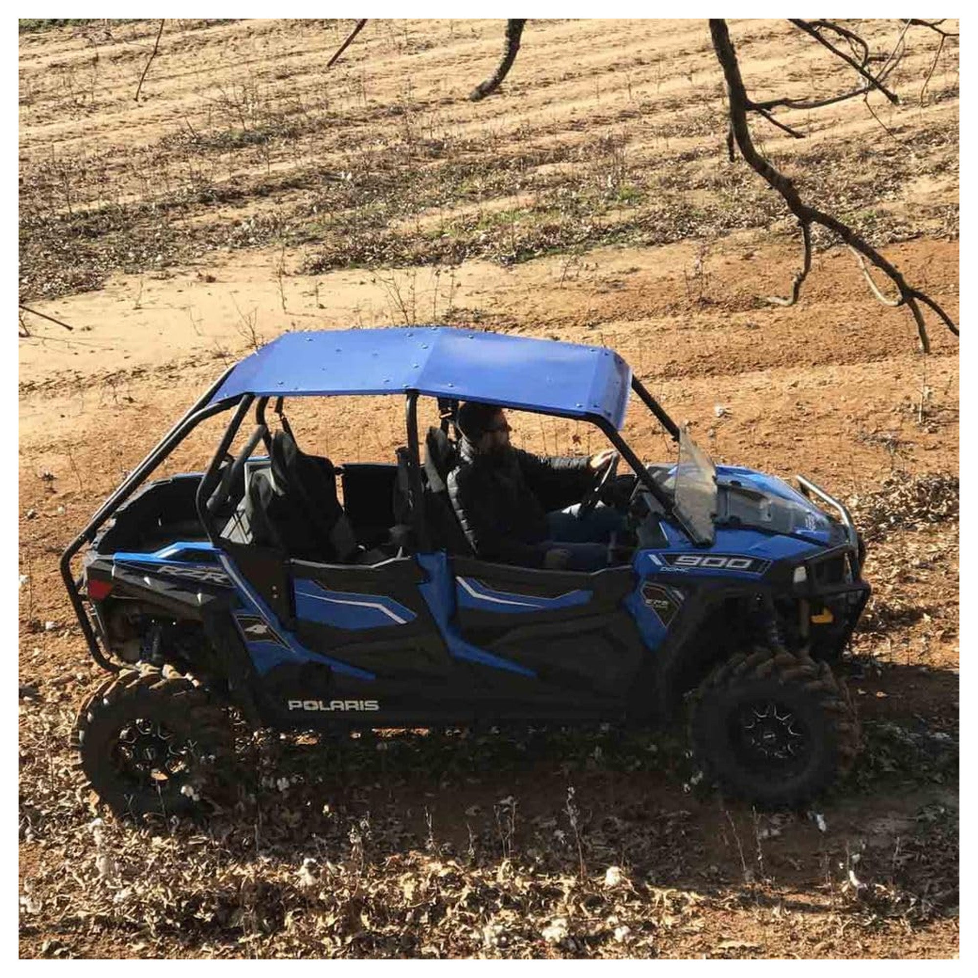 Titan Ramps Aluminum Roof Accessory for Polaris RZR 4-Door UTV Models, Blue - VMInnovations