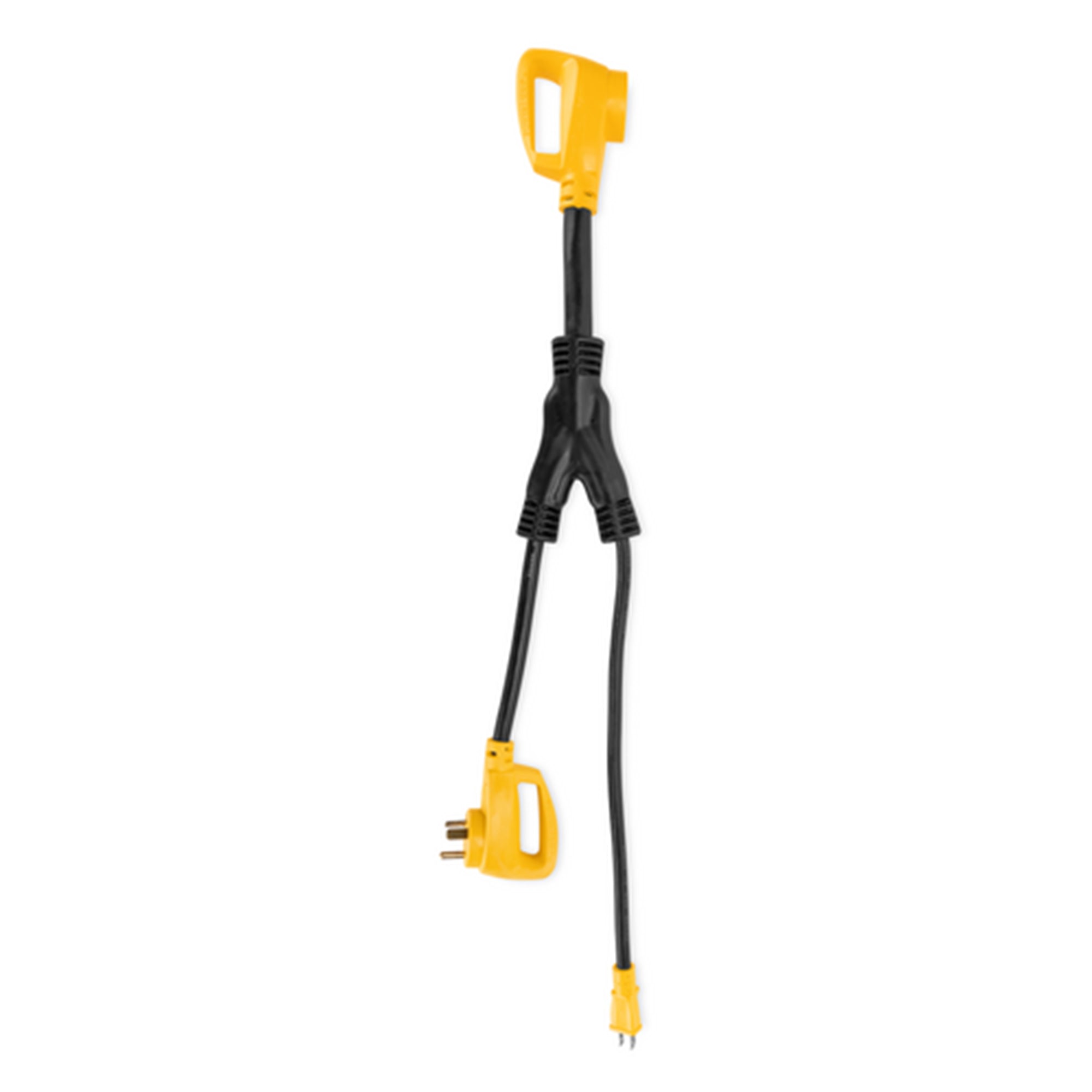 Camco PowerGrip 45 Amp RV Adapter, Combines 15 Amp and 30 Amp to 50 Amp Outlet - VMInnovations