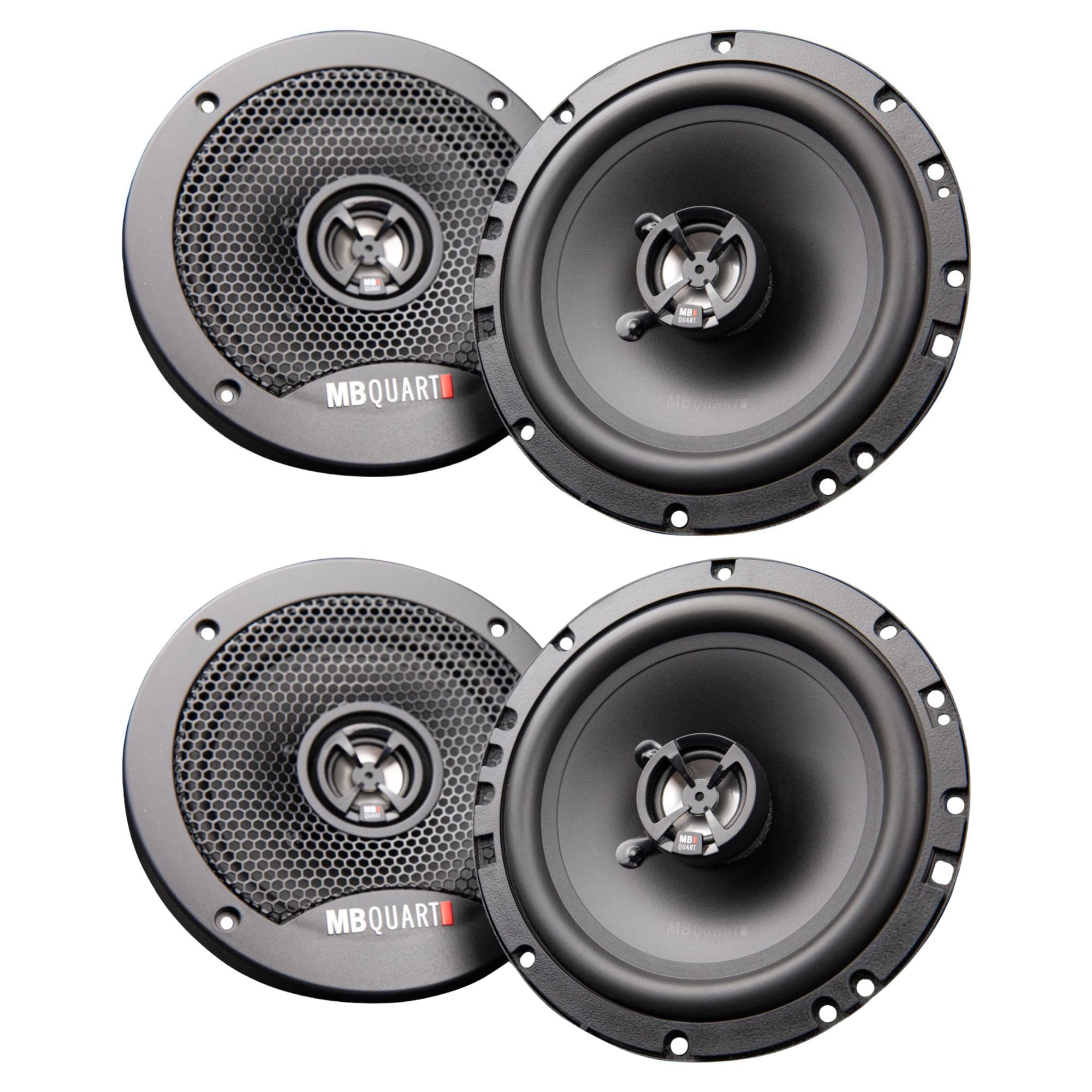 MB Quart Discus 6.5" 3-Way Car Audio Component Coaxial Speakers, 120W, 2 Pairs - VMInnovations