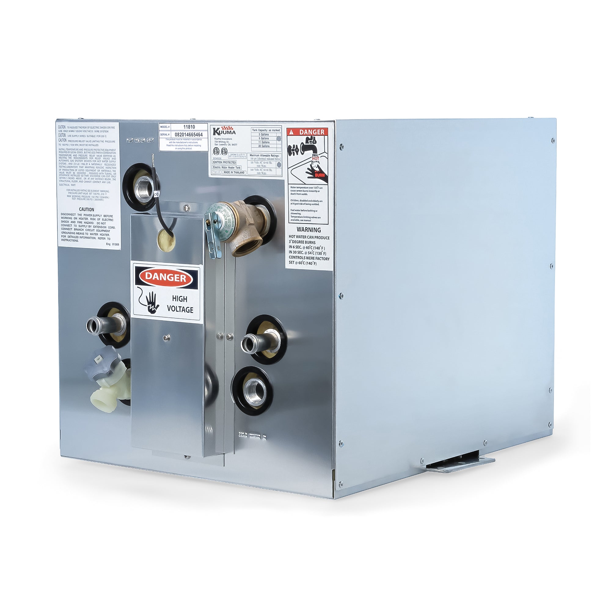 Kuuma 11810 6-Gallon Water Heater, Reliable Marine Hot Water System, 120V, Gray - VMInnovations