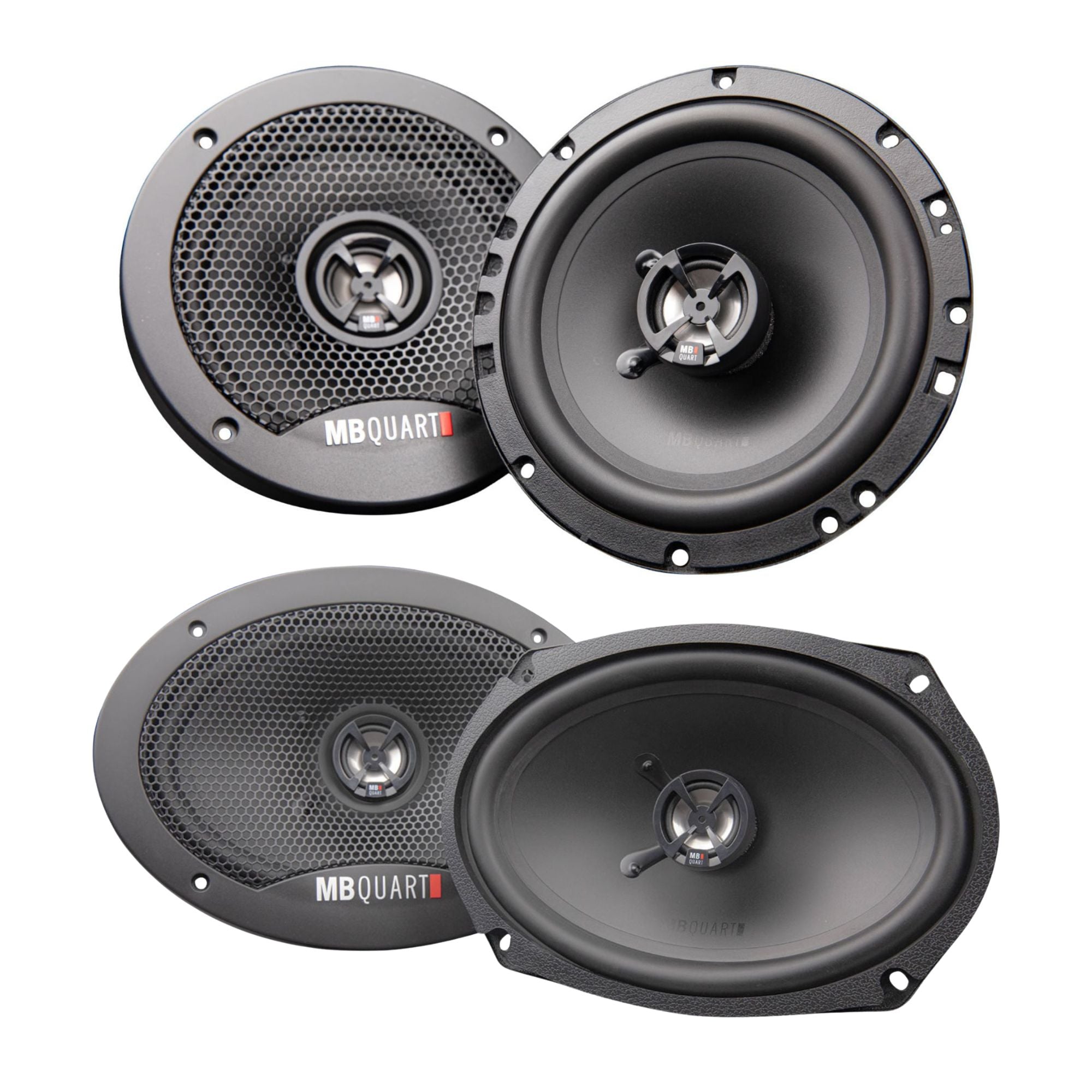 MB Quart 6x9" 2 Way Speakers and Discus 6.5" 3 Way Car Audio Coaxial Speaker Set