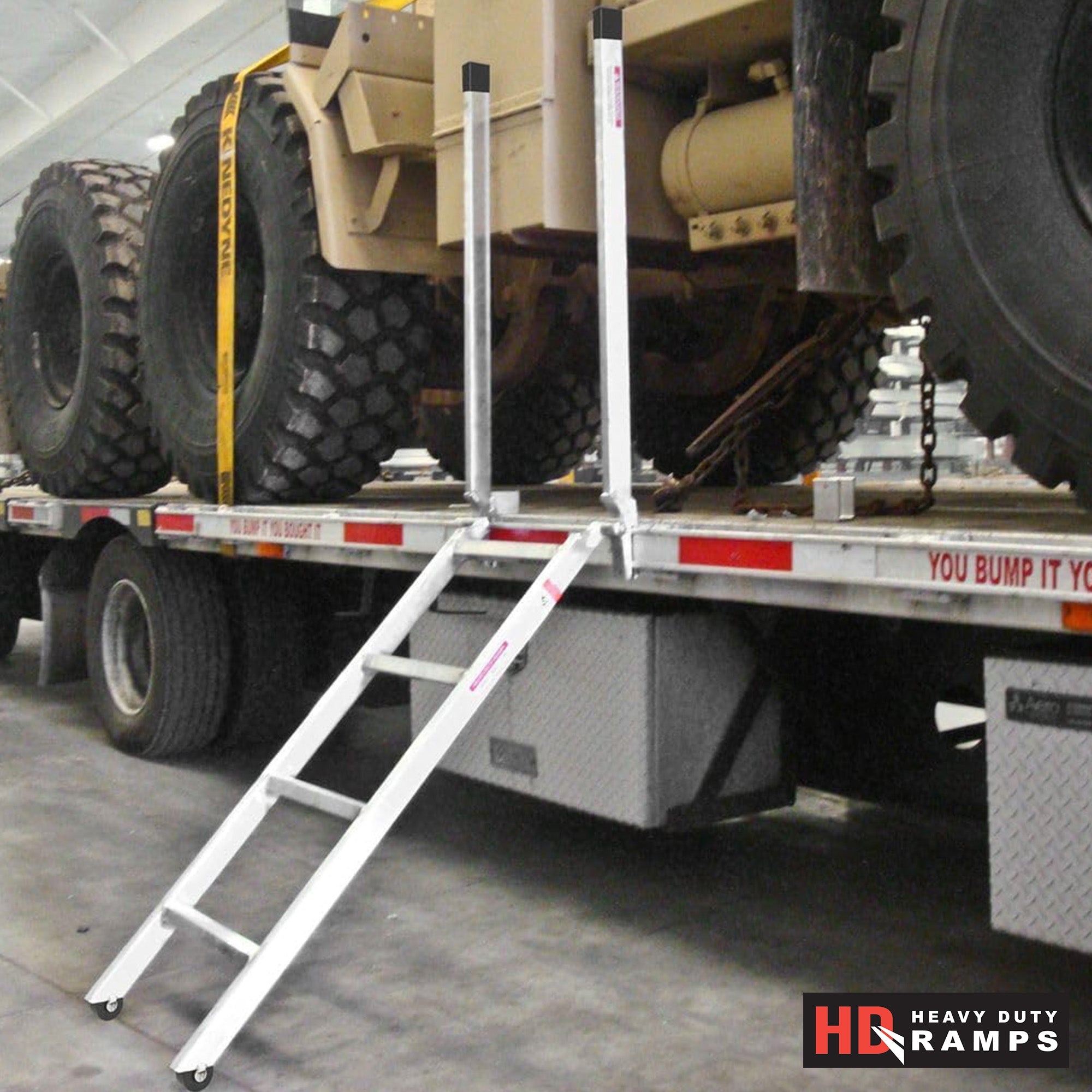 HD Ramps EZ Deck Step 48" Step Ladder for Trailer, 28" to 42" Deck Height - VMInnovations