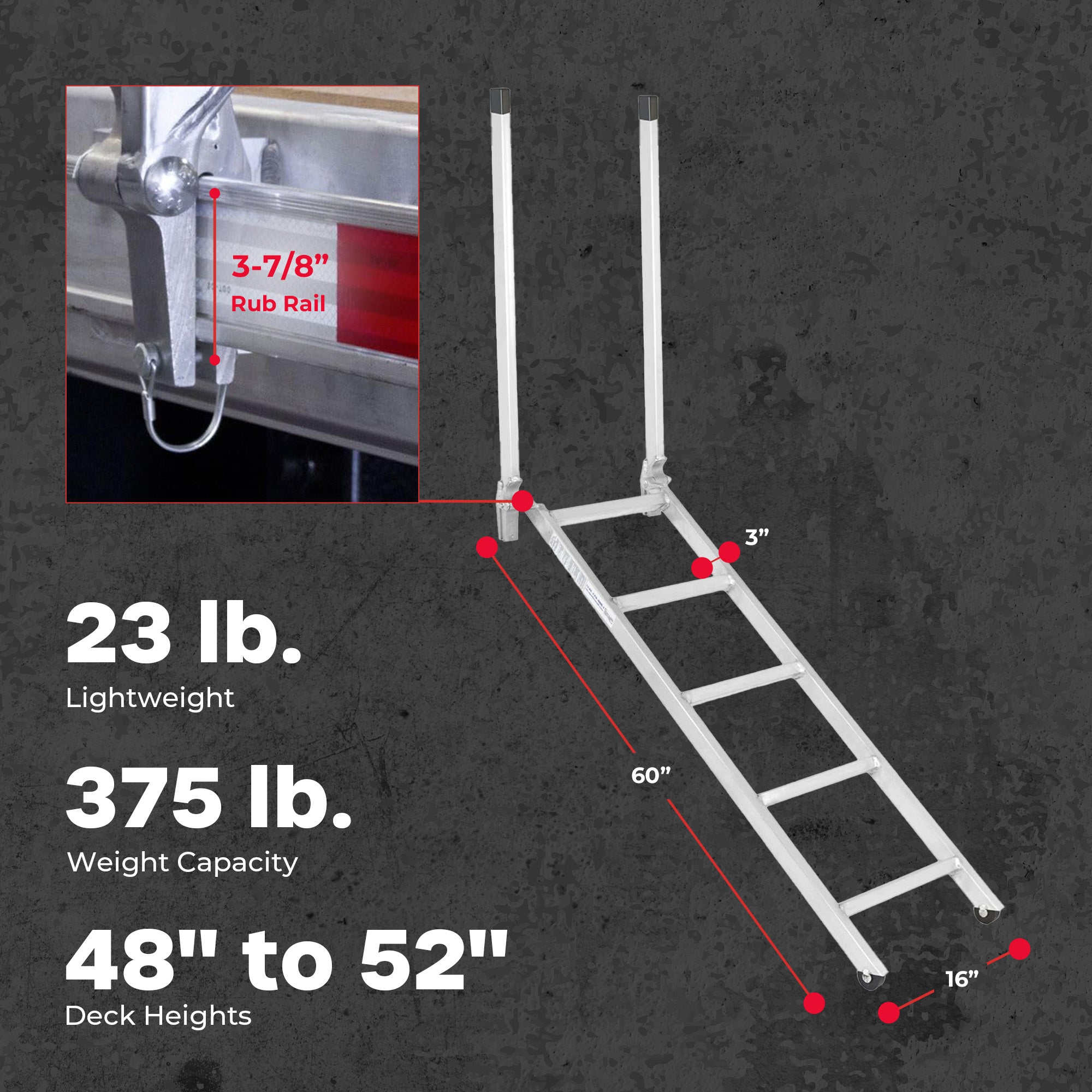 HD Ramps EZ Deck Step 60" Step Ladder for Box Trucks, 48" to 52" Deck Height - VMInnovations