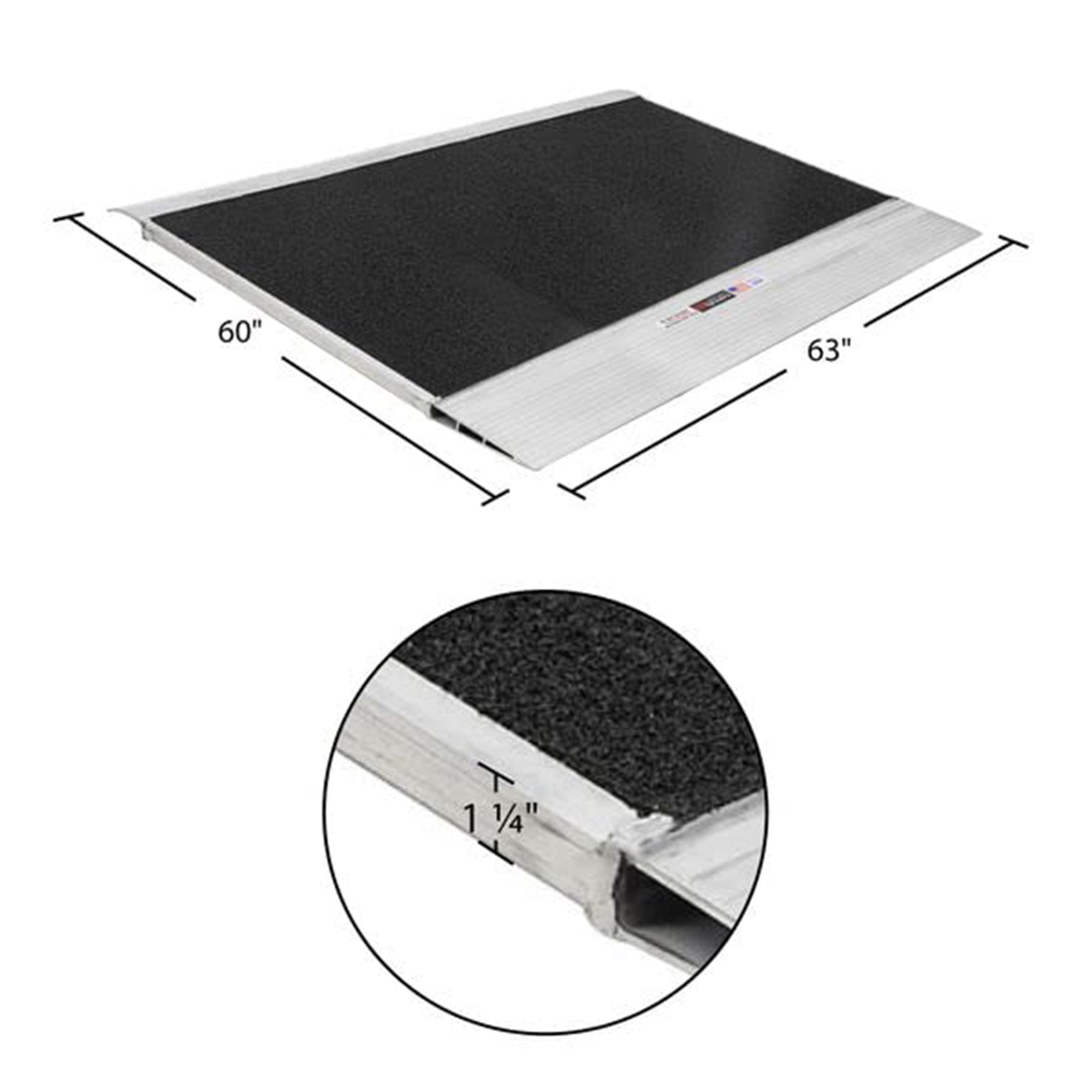 HD Ramps 60" x 63" Aluminum Container Ramp for 4.5" to 8" Lip, 12000 Lb Capacity - VMInnovations