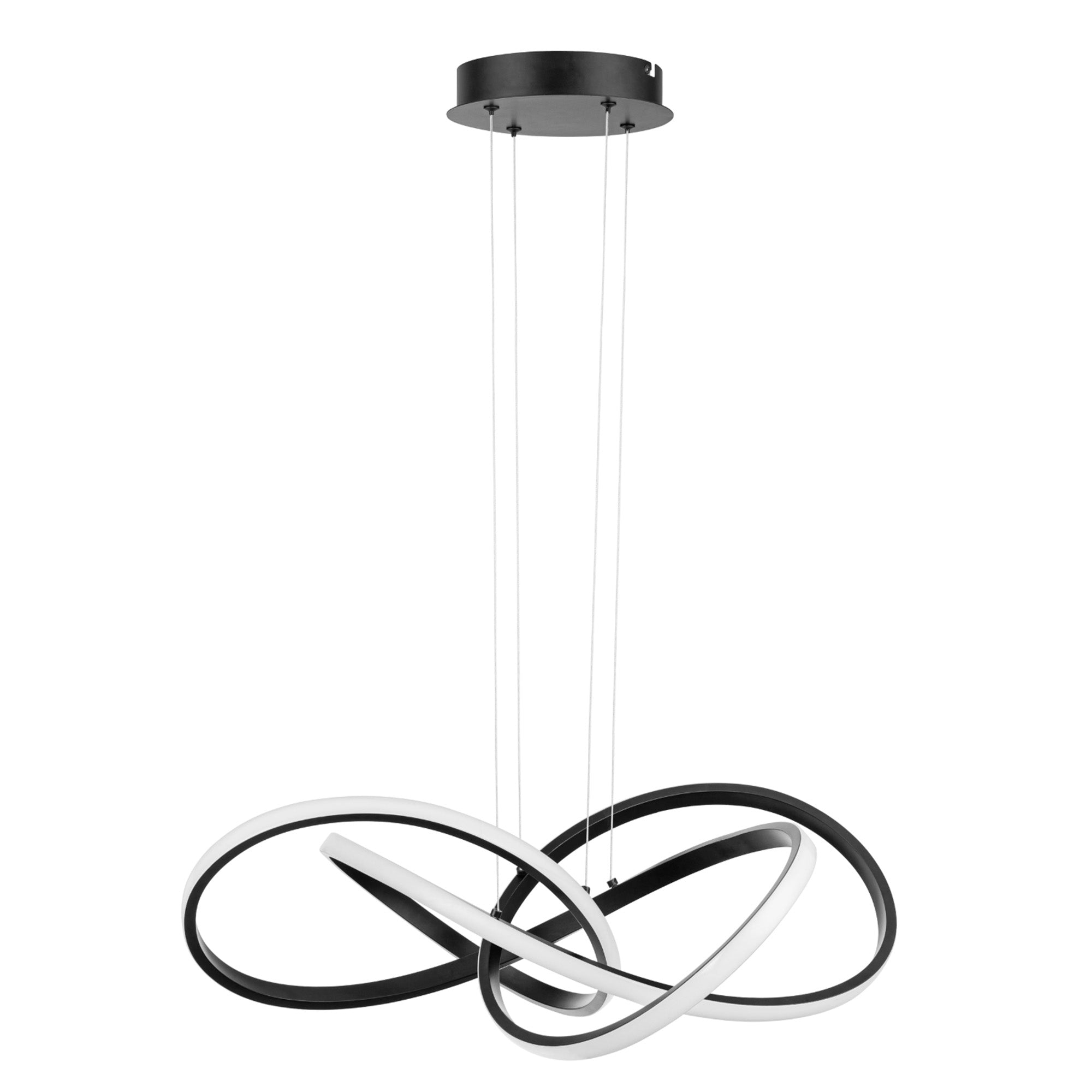 Portage Bay Contemporary Geometric LED Large Hanging Pendant Light, Matte Black - VMInnovations