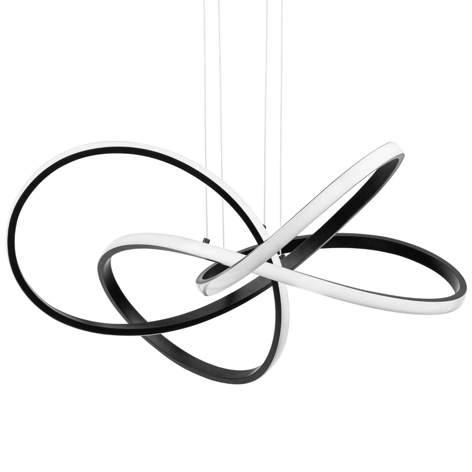 Portage Bay Contemporary Geometric LED Large Hanging Pendant Light, Matte Black - VMInnovations