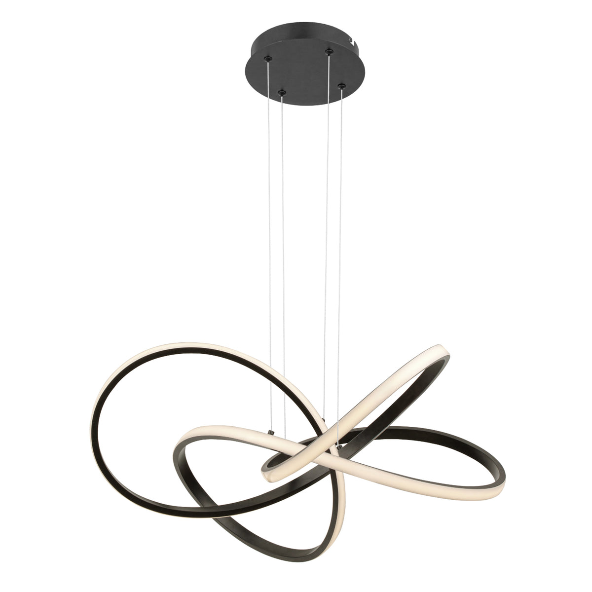 Portage Bay Contemporary Geometric LED Large Hanging Pendant Light, Matte Black - VMInnovations