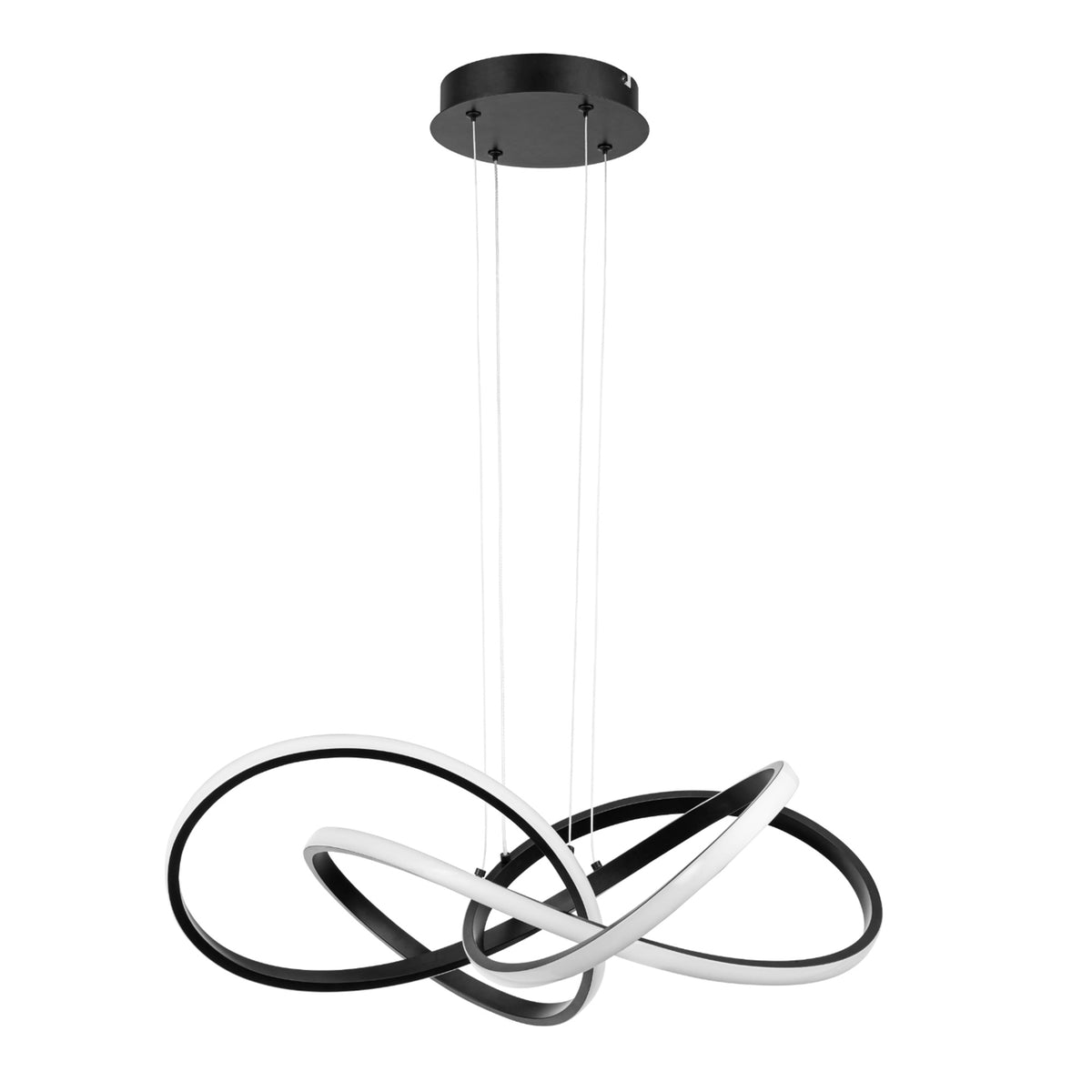 Portage Bay Contemporary Geometric LED Large Hanging Pendant Light, Matte Black - VMInnovations
