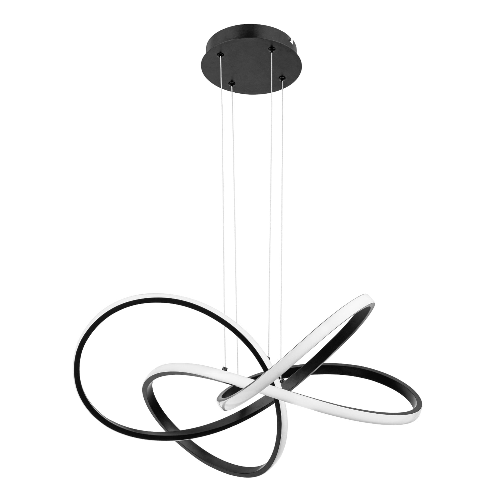 Portage Bay Contemporary Geometric LED Large Hanging Pendant Light, Matte Black - VMInnovations