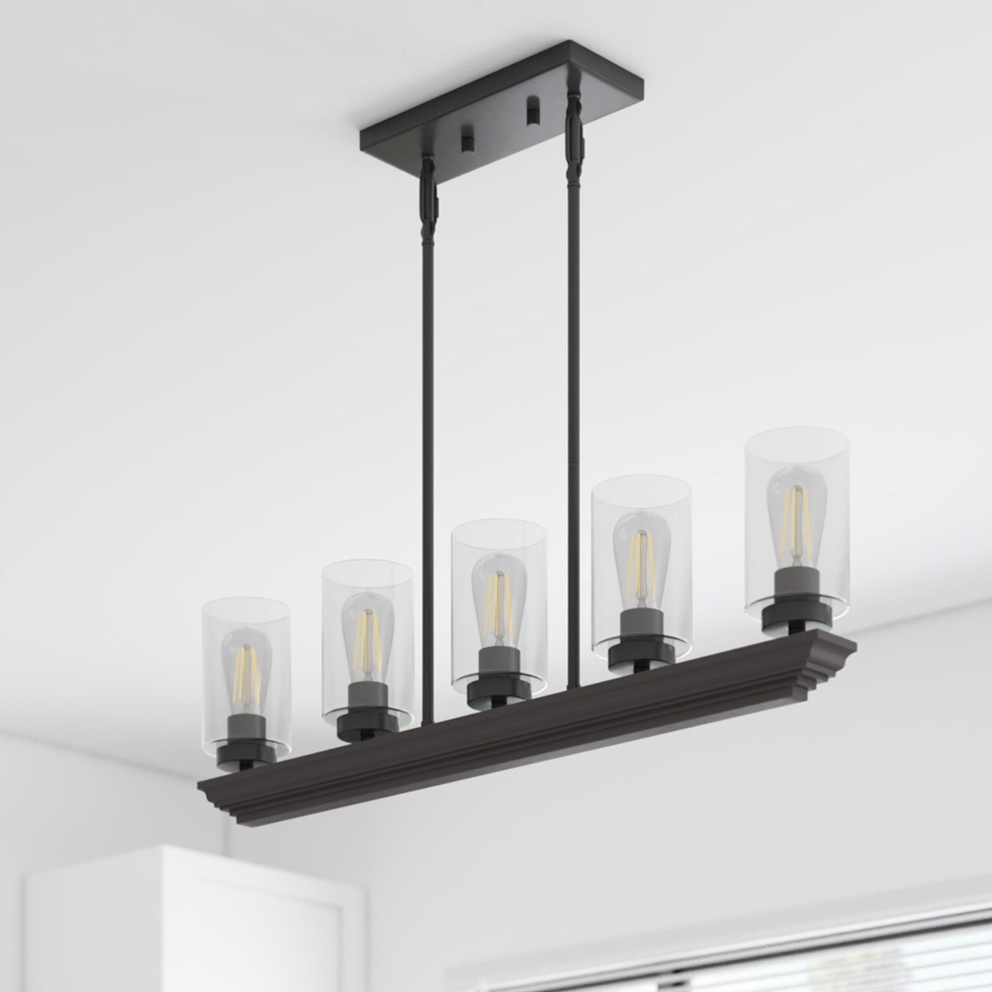 Portage Bay 5-Light Transitional Chandelier, Indoor Ceiling Light, Matte Black - VMInnovations