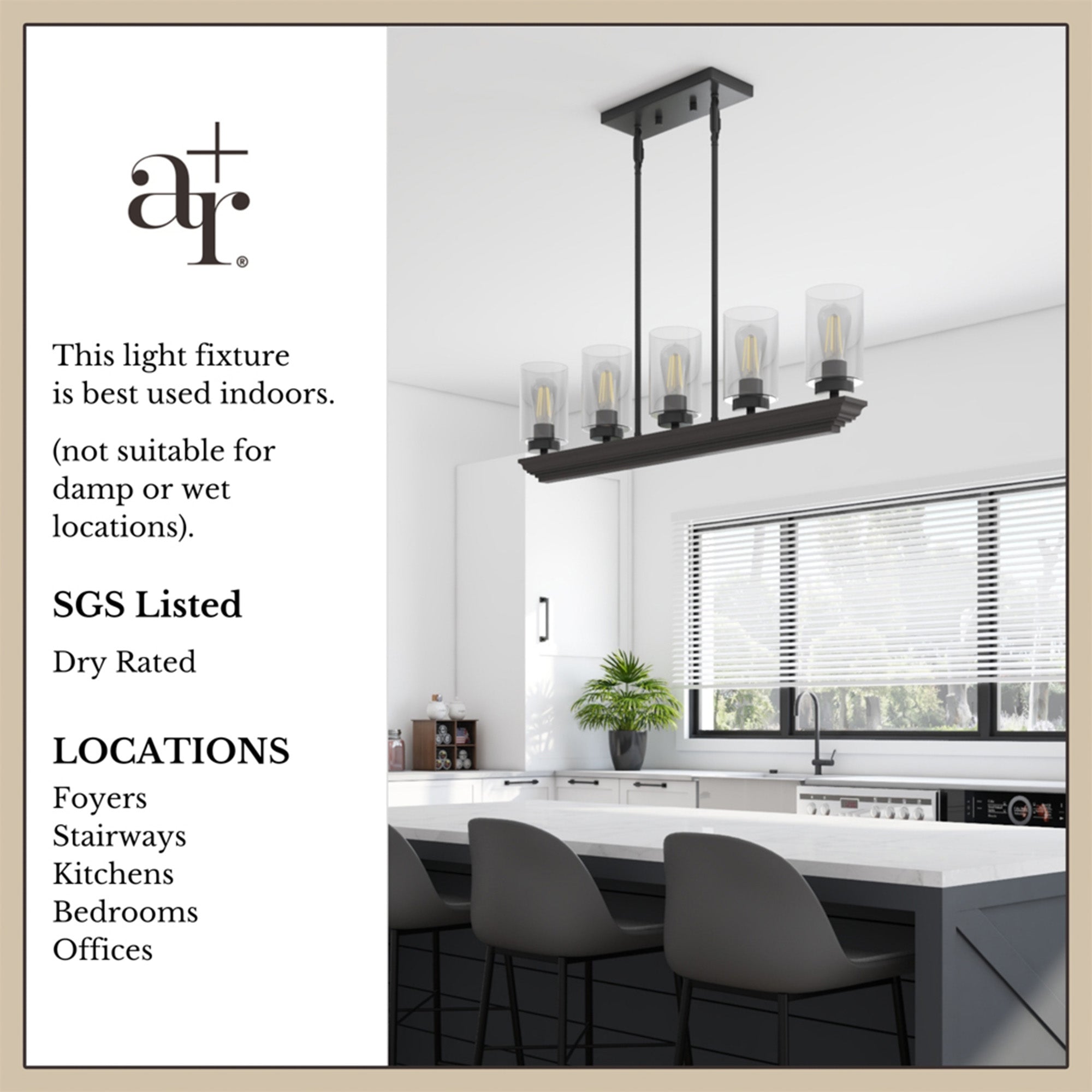 Portage Bay 5-Light Transitional Chandelier, Indoor Ceiling Light, Matte Black - VMInnovations