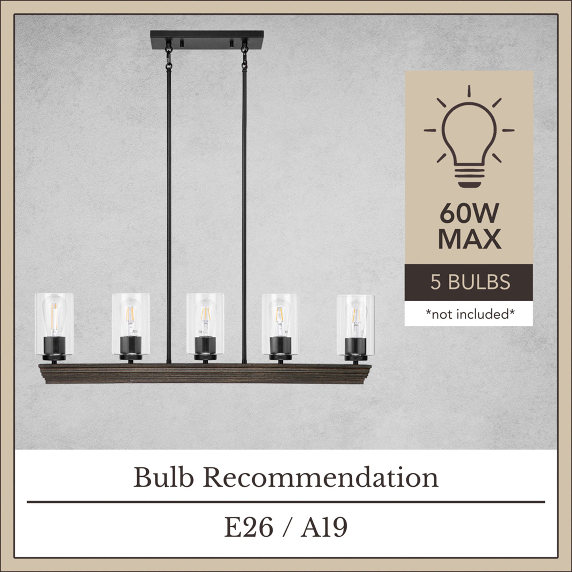 Portage Bay 5-Light Transitional Chandelier, Indoor Ceiling Light, Matte Black - VMInnovations
