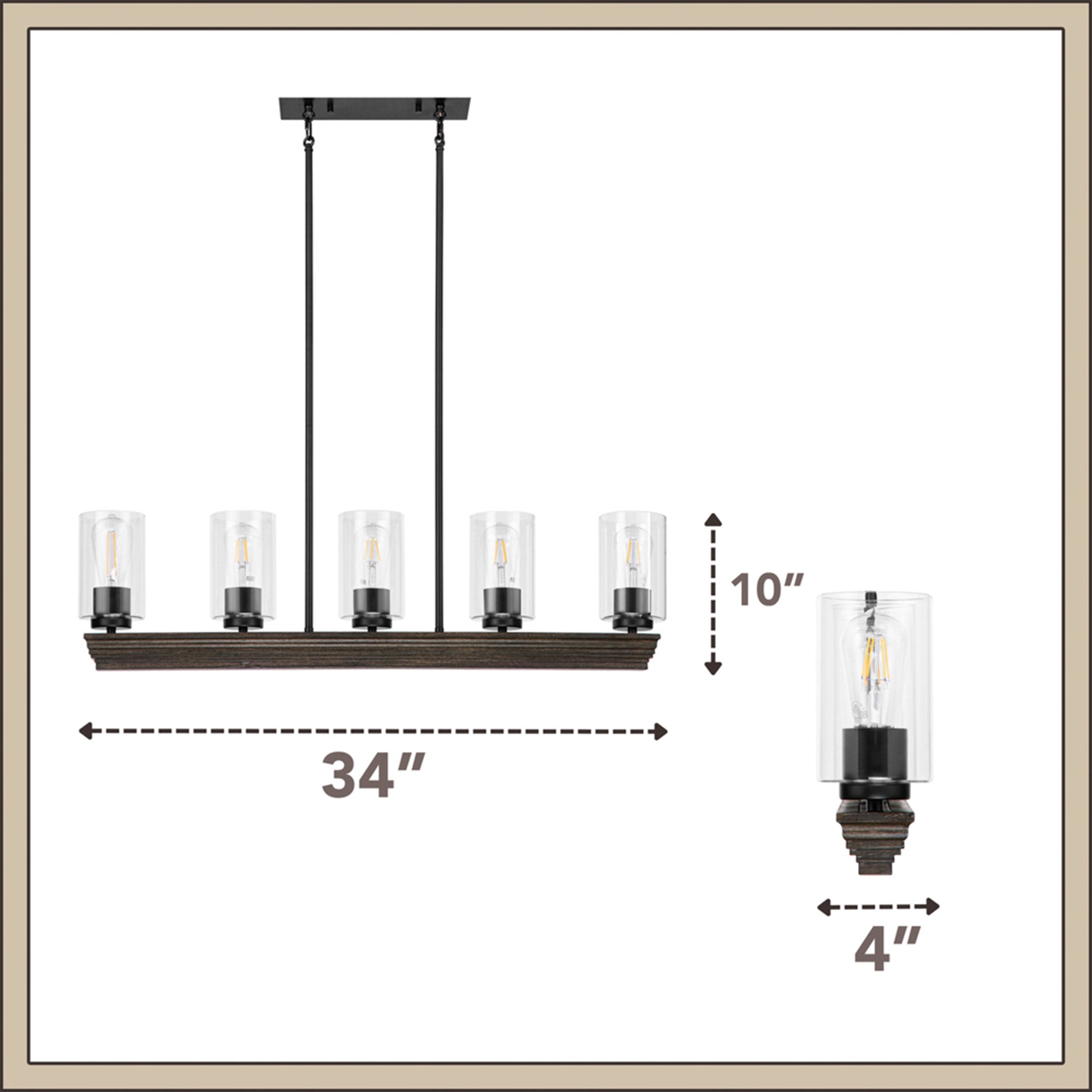 Portage Bay 5-Light Transitional Chandelier, Indoor Ceiling Light, Matte Black - VMInnovations