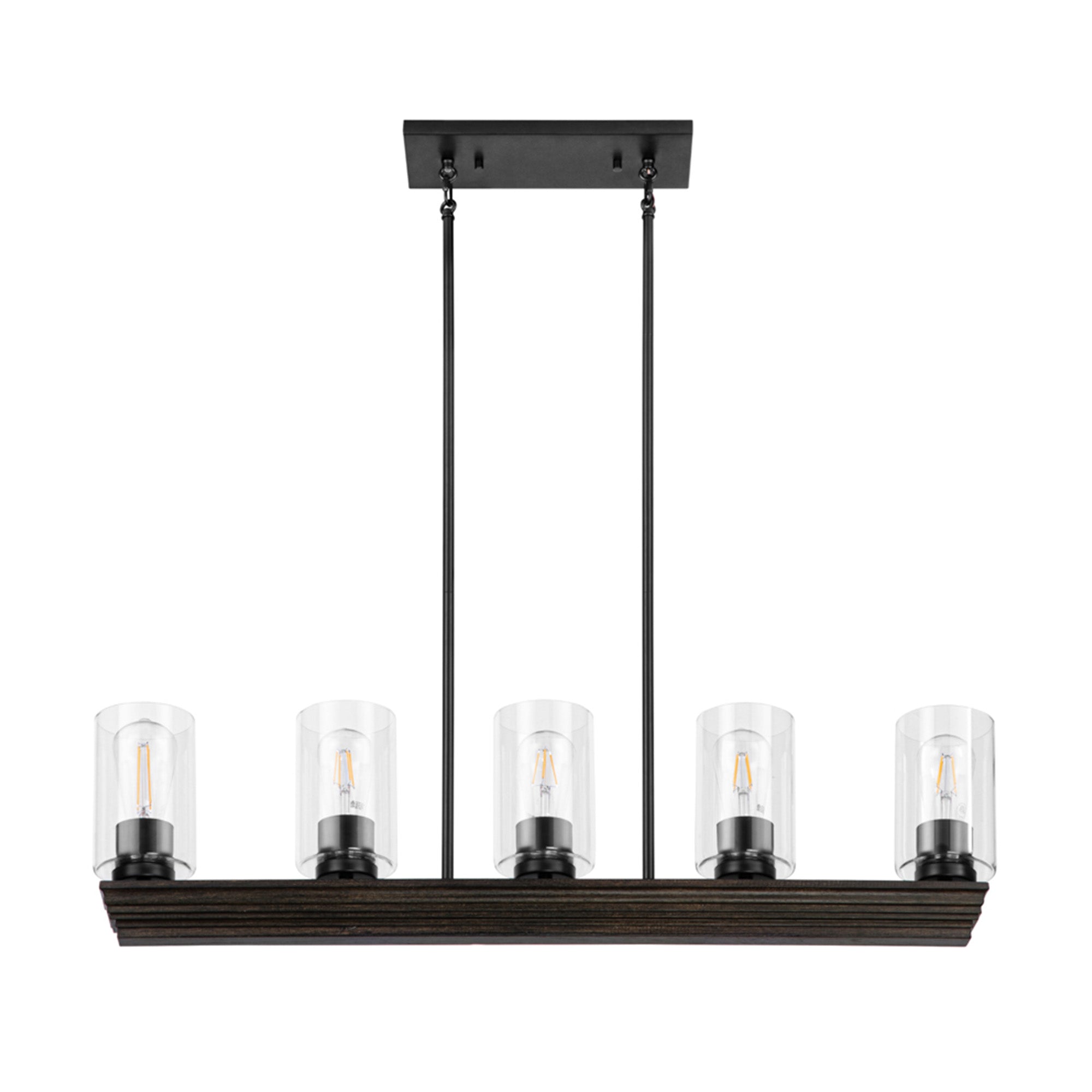 Portage Bay 5-Light Transitional Chandelier, Indoor Ceiling Light, Matte Black - VMInnovations