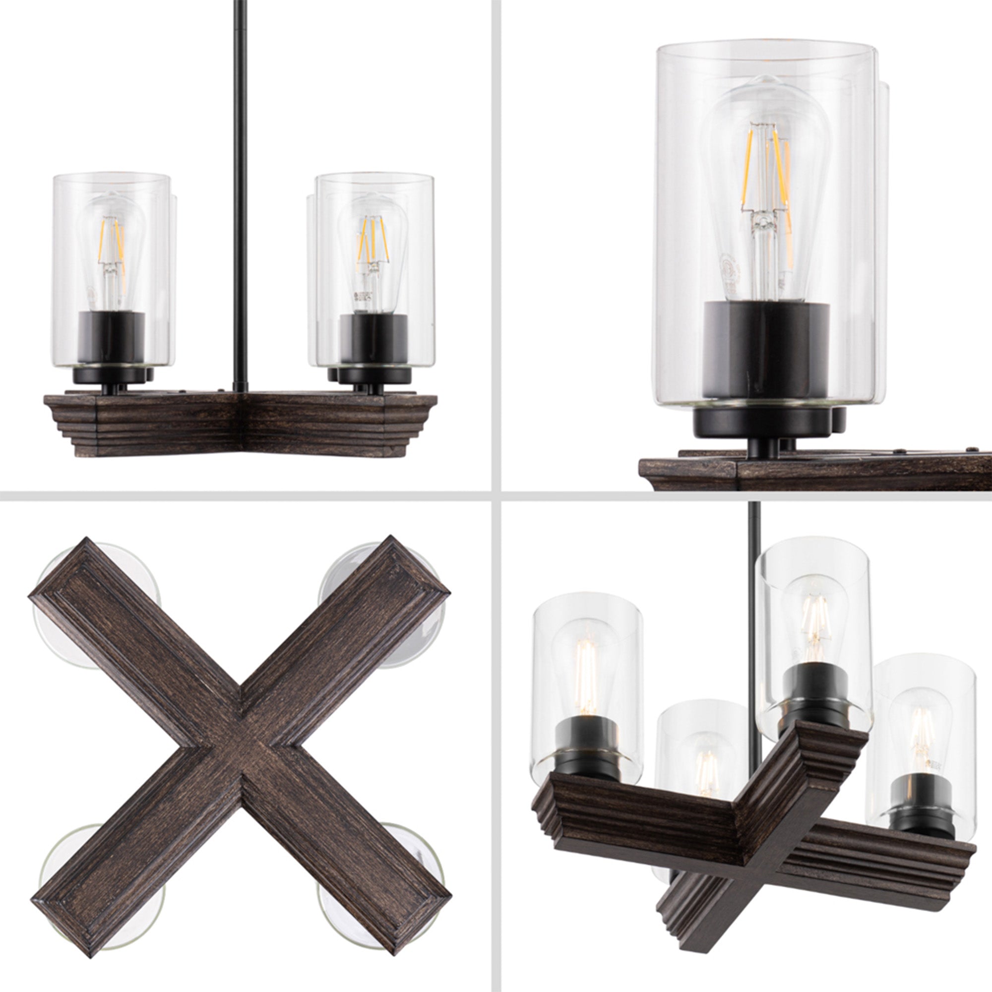 Portage Bay 4-Light Transitional Chandelier, Indoor Ceiling Light, Matte Black - VMInnovations