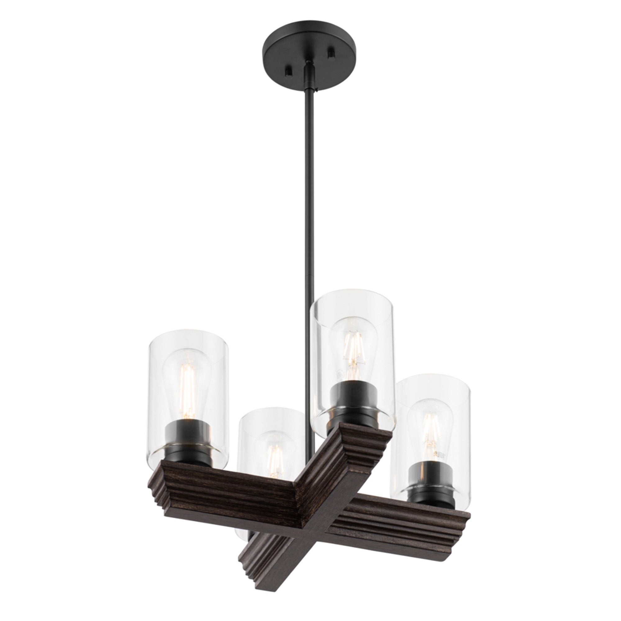 Portage Bay 4-Light Transitional Chandelier, Indoor Ceiling Light, Matte Black - VMInnovations