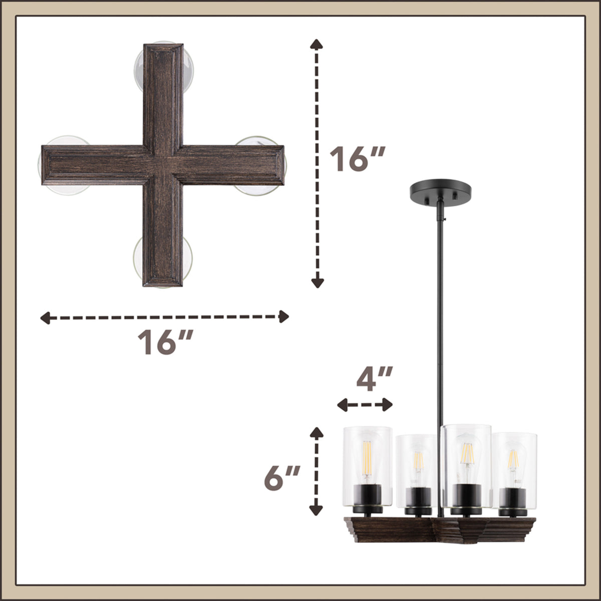 Portage Bay 4-Light Transitional Chandelier, Indoor Ceiling Light, Matte Black - VMInnovations