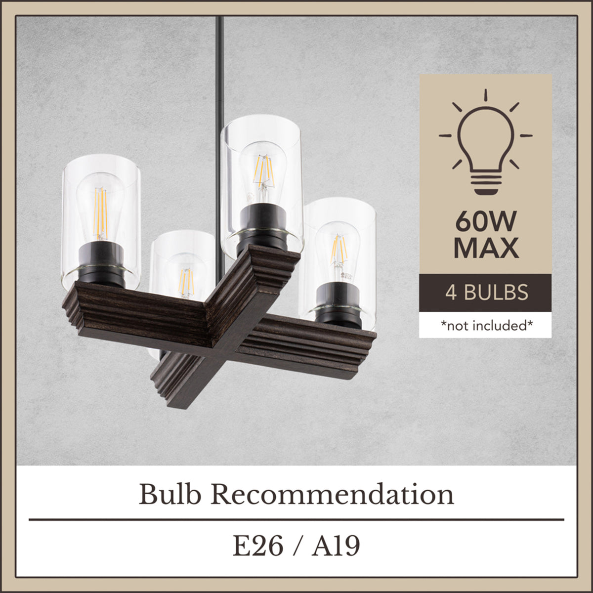 Portage Bay 4-Light Transitional Chandelier, Indoor Ceiling Light, Matte Black - VMInnovations