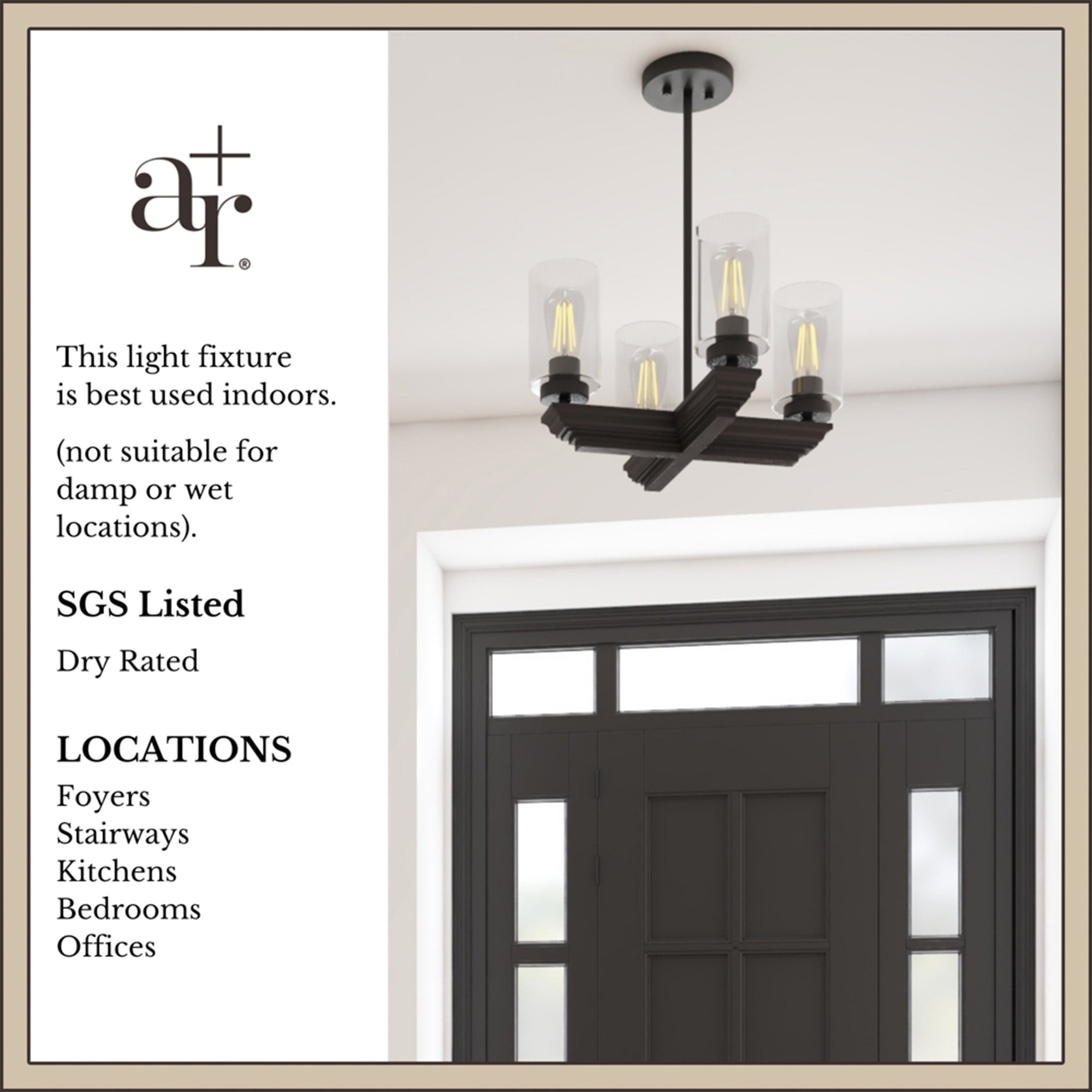 Portage Bay 4-Light Transitional Chandelier, Indoor Ceiling Light, Matte Black