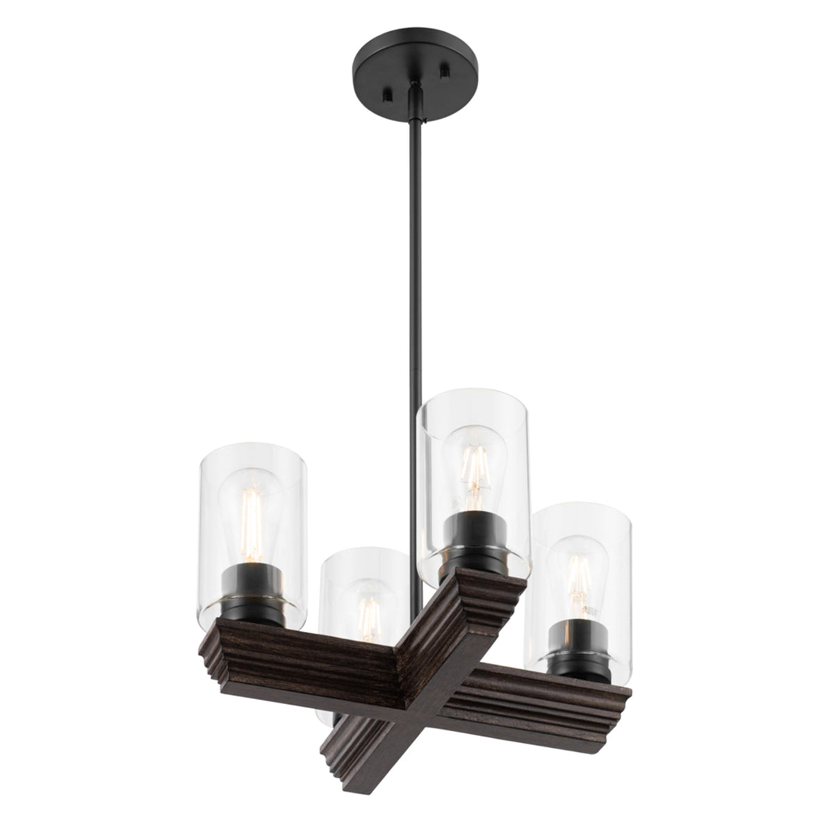 Portage Bay 4-Light Transitional Chandelier, Indoor Ceiling Light, Matte Black - VMInnovations