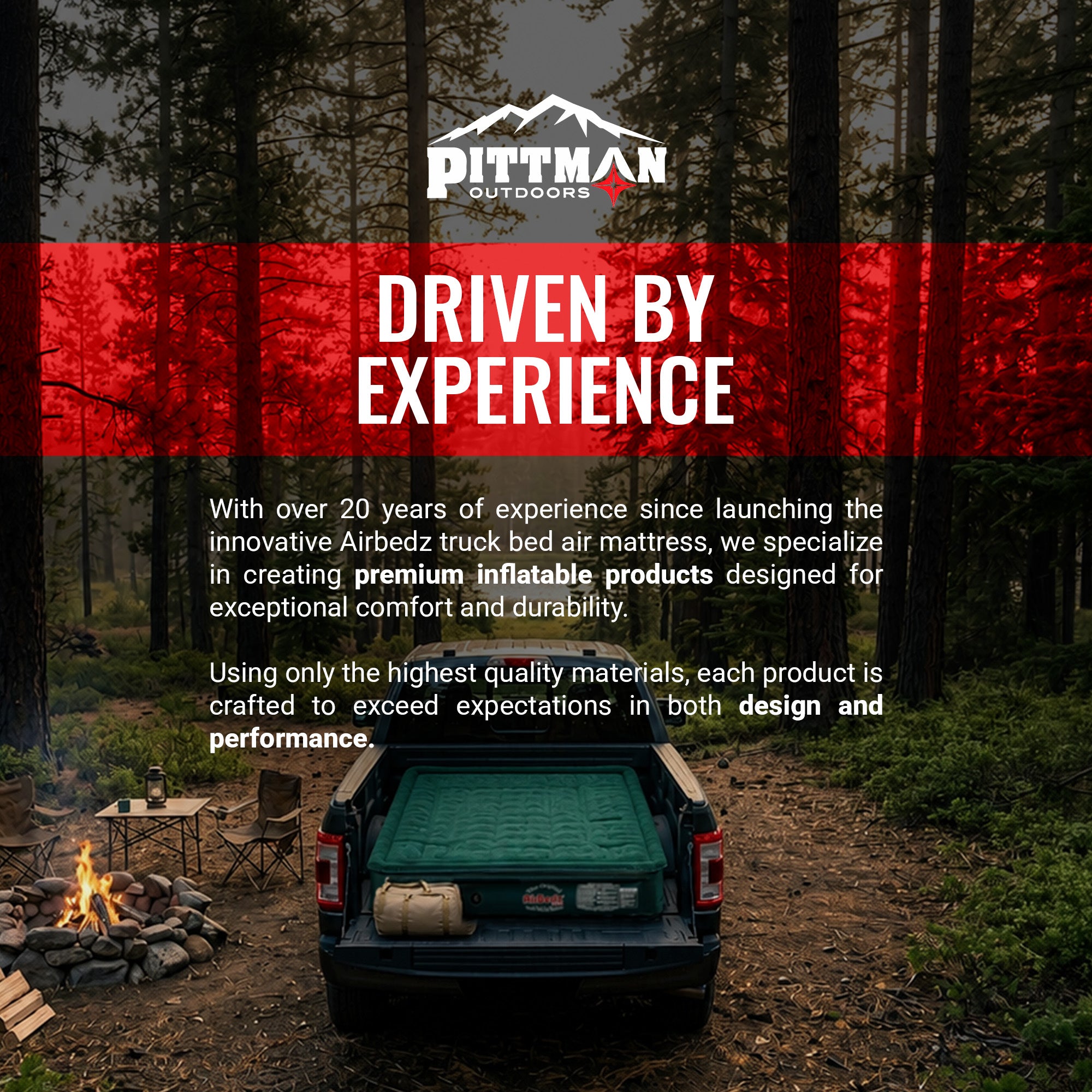 Pittman Outdoors Lightweight Truck Airbed & Pump for Full-Size Standard Beds, 6' - VMInnovations