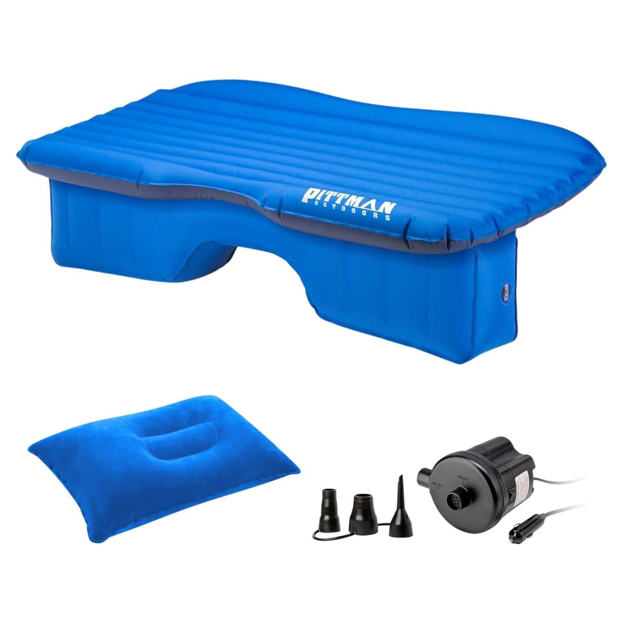 Pittman Outdoors Backseat Air Mattress, 60” Airbed for Full-Size Vehicles, Blue