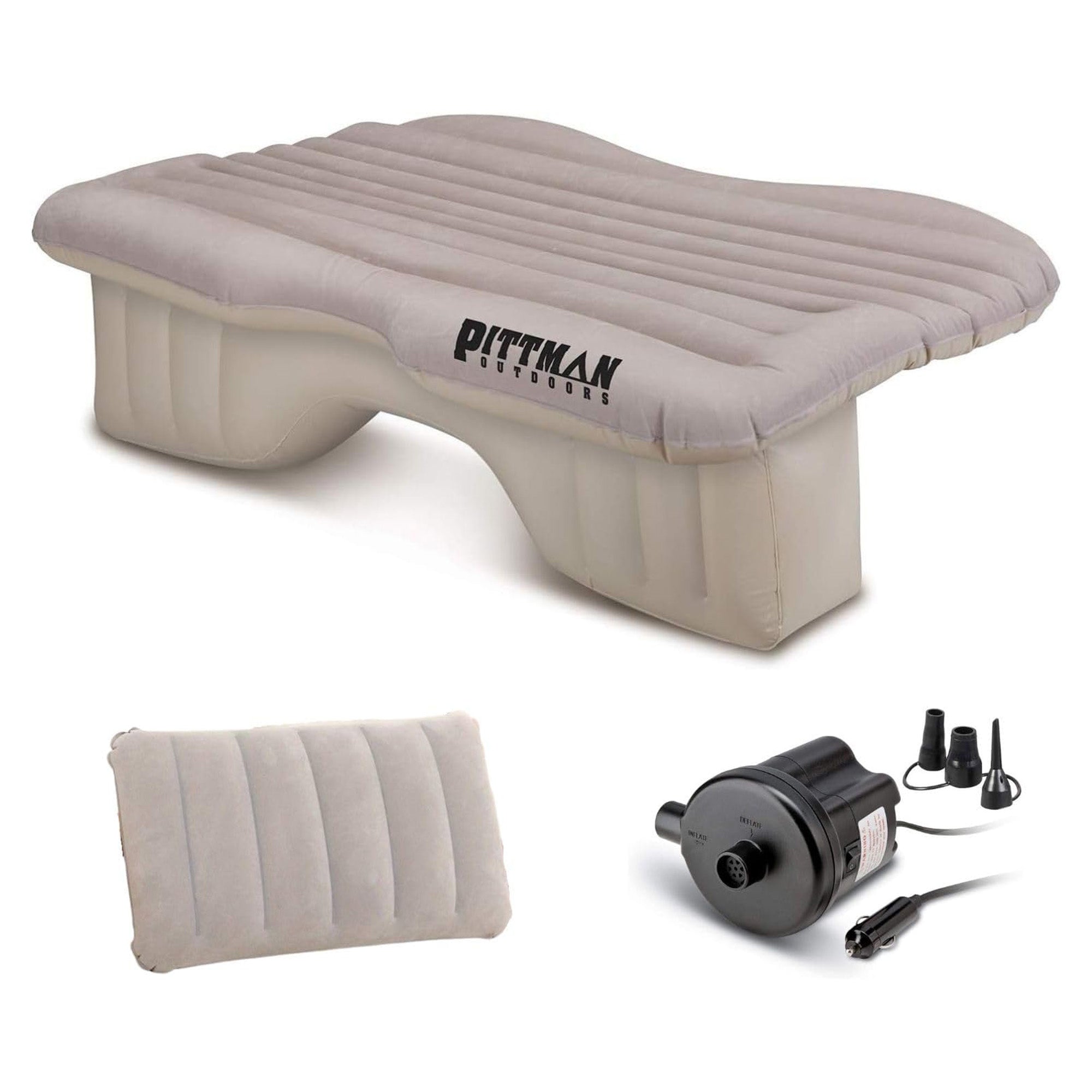Pittman Outdoors Backseat Air Mattress, 55” Airbed for Mid-Size Vehicles, Tan - VMInnovations