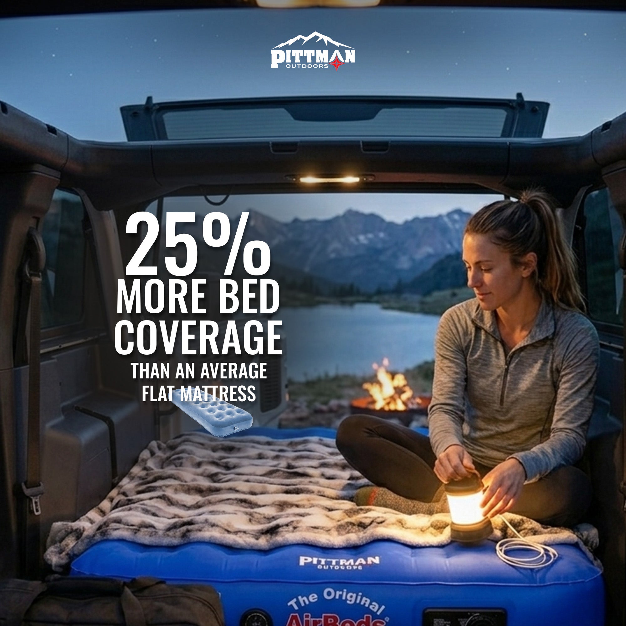 Pittman Outdoors Air Mattress w Built-In Pump, Inflatable for Ford Bronco (Used) - VMInnovations