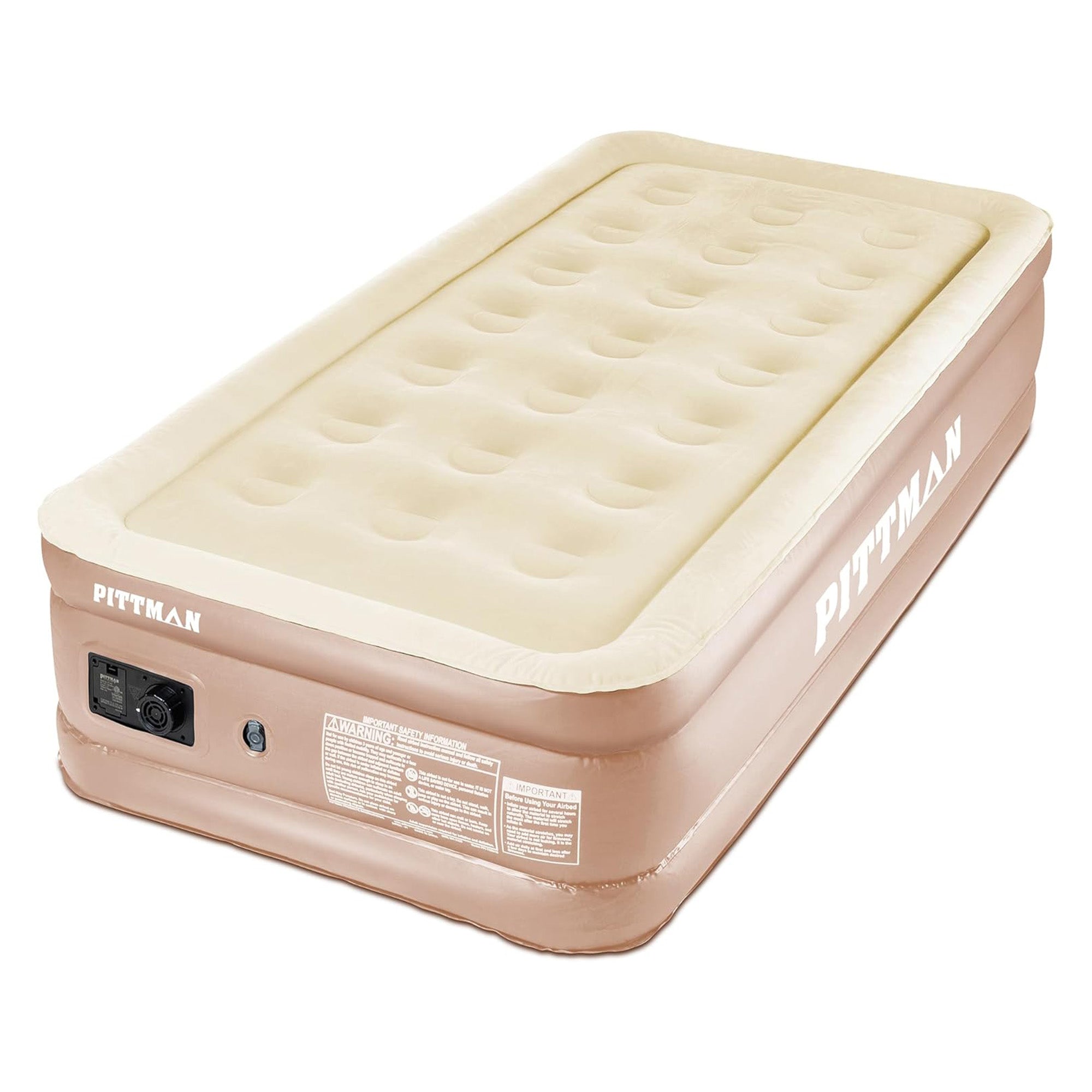 Pittman Outdoors Double High Air Mattress with Built-In Electric Pump, Twin - VMInnovations