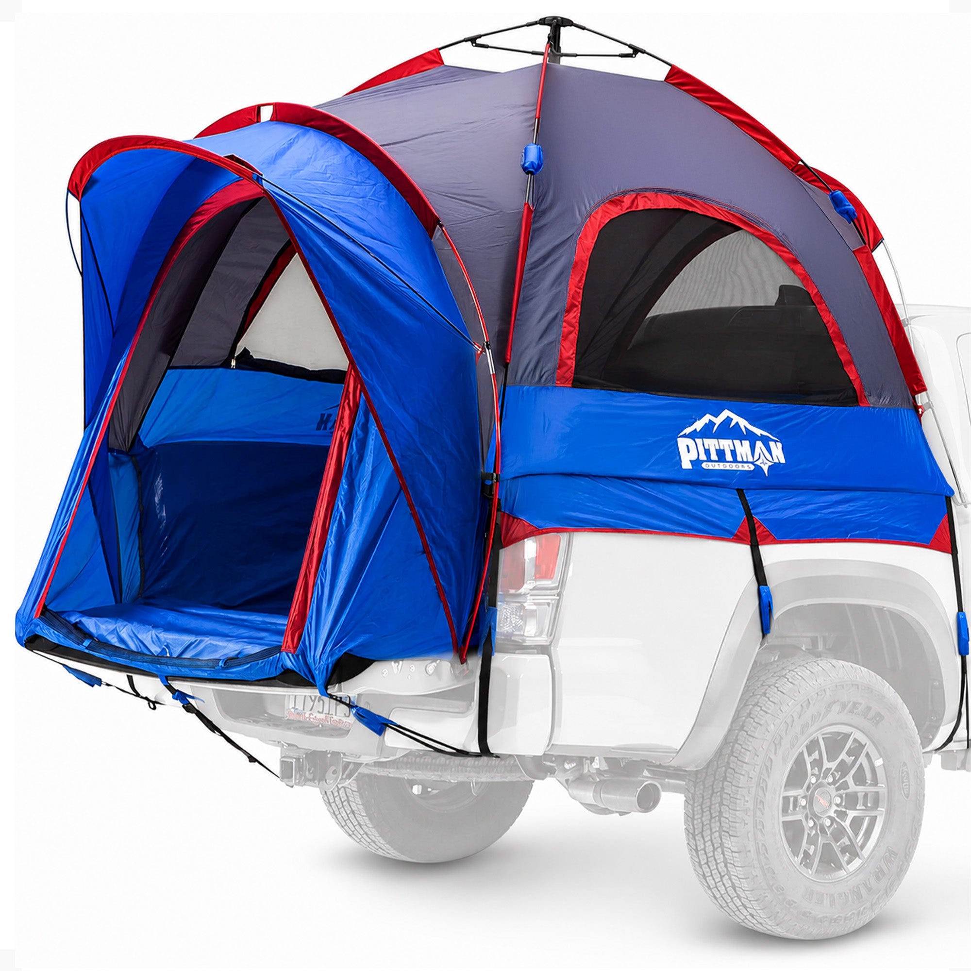 Pittman Outdoors Truck Bed Tent, Mid-Size Pickup Bed Tent w/ Rainfly for Camping - VMInnovations