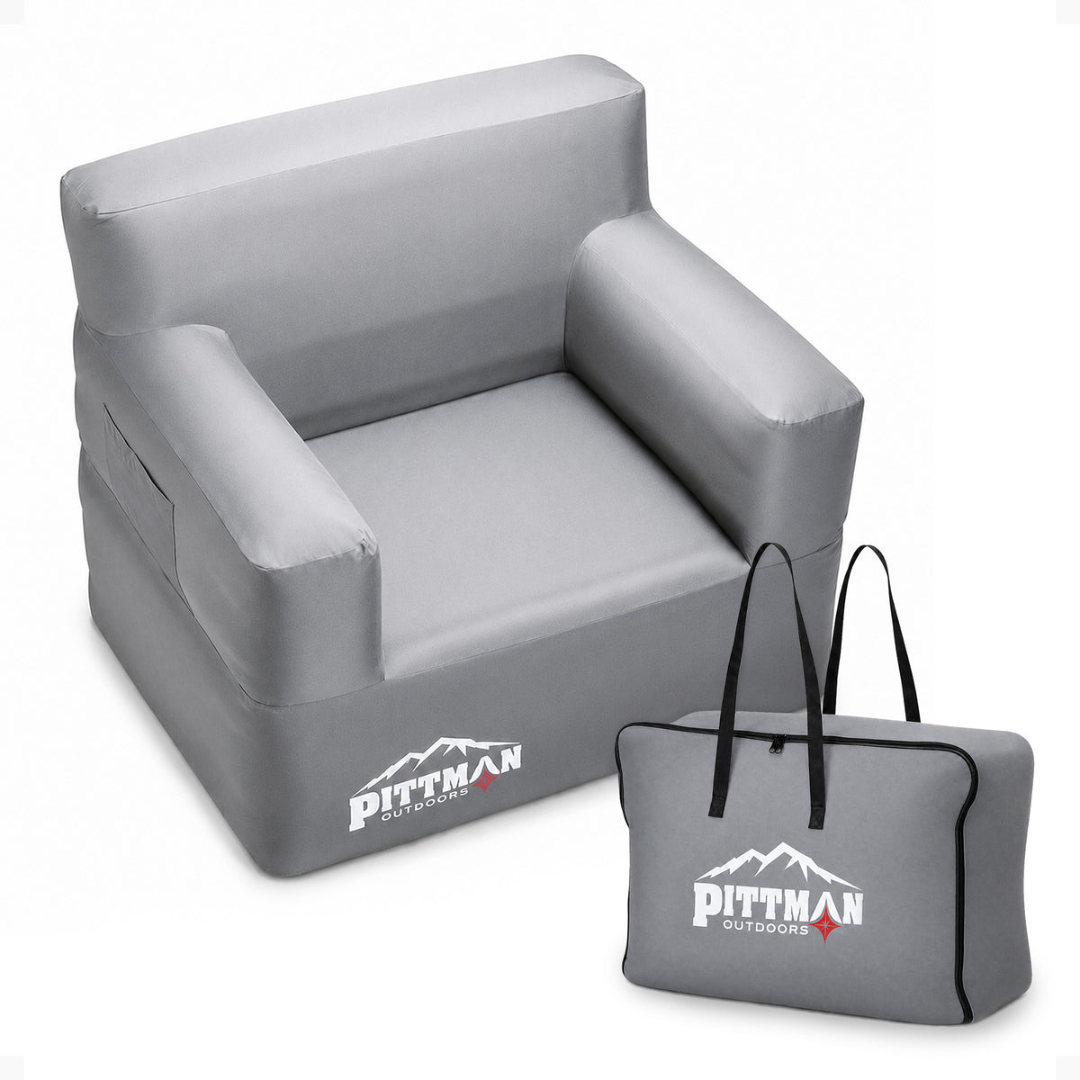 Pittman Outdoors Inflatable Chair with Built-in Pump, Portable Seat for Camping - VMInnovations