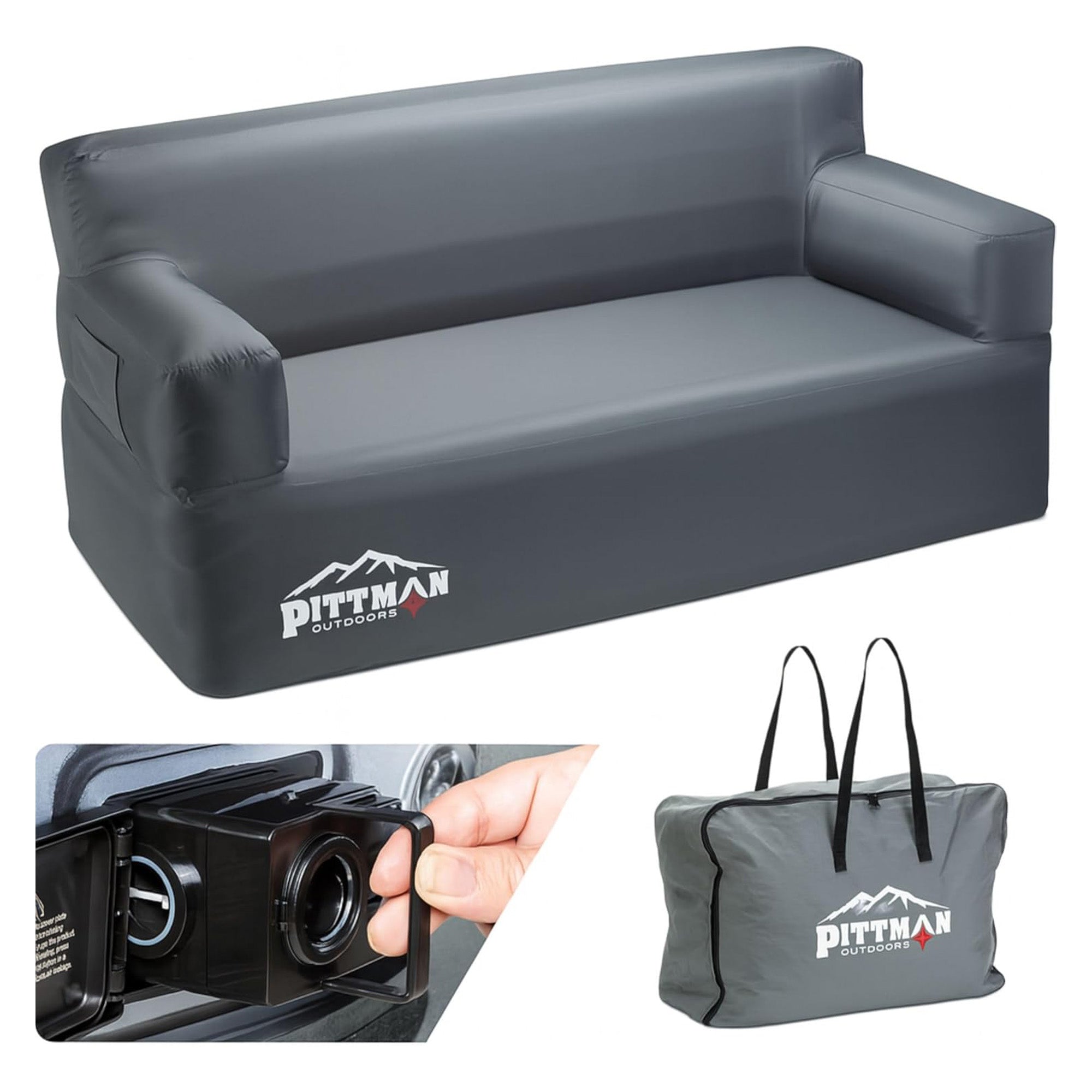 Pittman Outdoors Inflatable Couch w/ Built-in Pump, Portable Sofa, Camping(Used)
