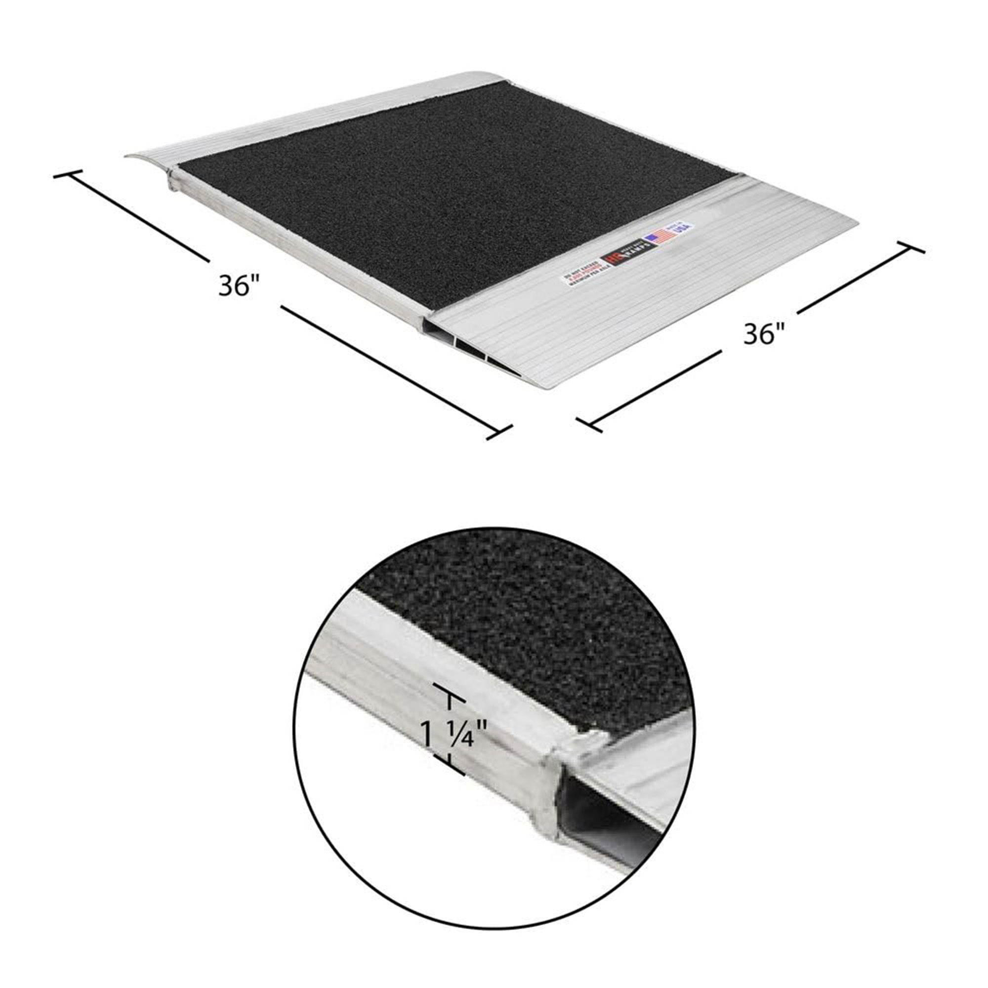 HD Ramps 36 x 36 Inch Aluminum Container Ramp for 6 Inch Lip, 8000 Lb Capacity - VMInnovations