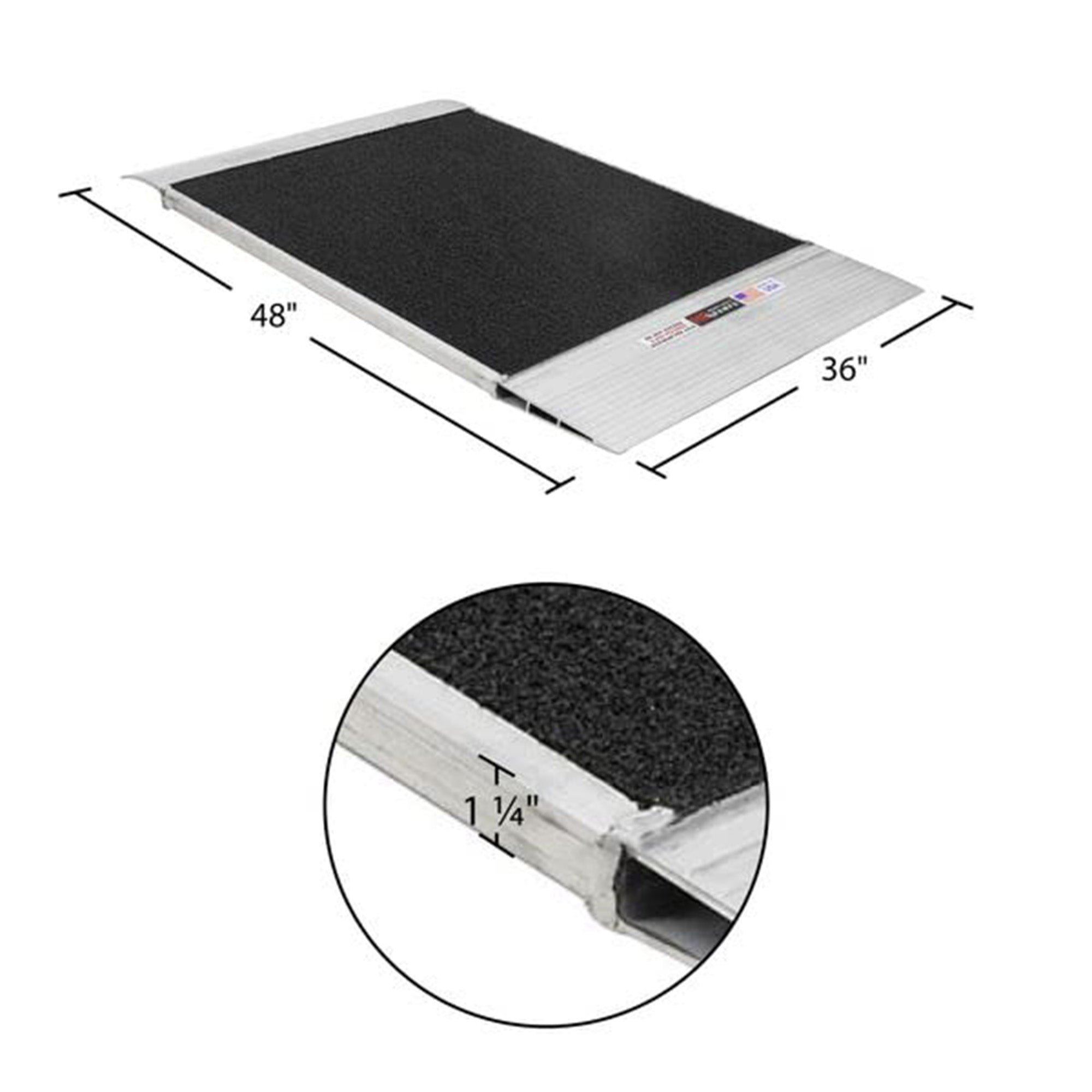 HD Ramps 48" x 36" Aluminum Container Ramp for 4.5" to 8" Lip, 8000 Lb Capacity