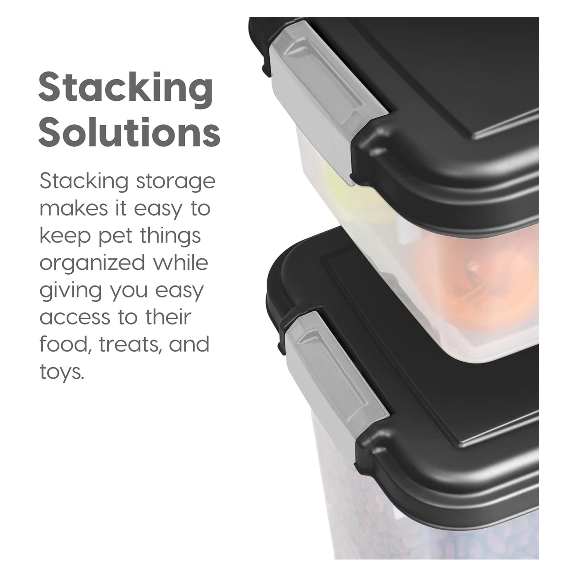 IRIS USA Dog Food Storage Container, Stackable 30lb & 11lb Airtight Bins, (Used)