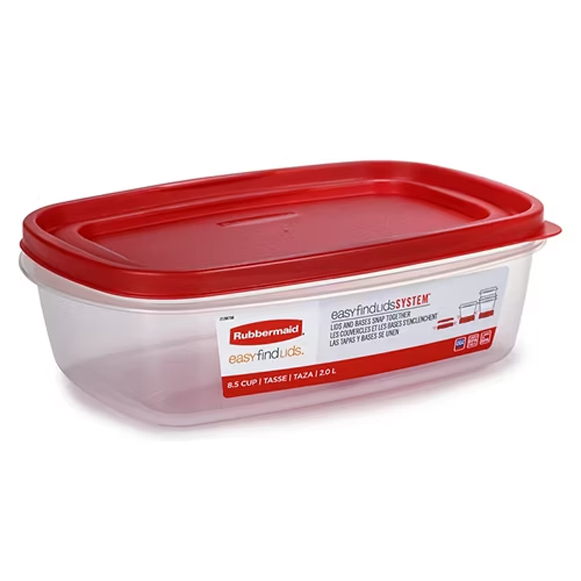 Rubbermaid Clear Food Storage and Organization Container with Lid, (Used)