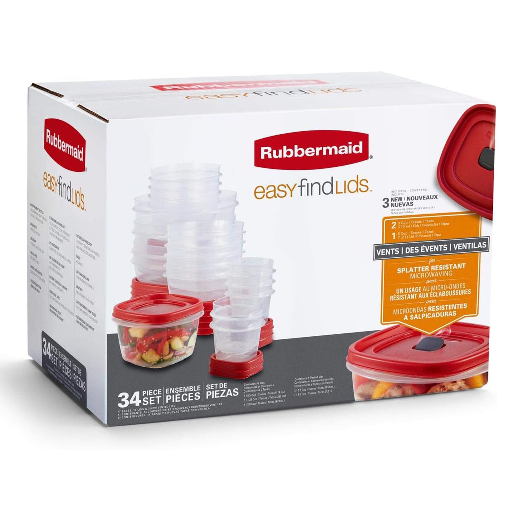 Rubbermaid Clear Food Storage & Organization Container Set w/Lid,17 Pk(Open Box) - VMInnovations
