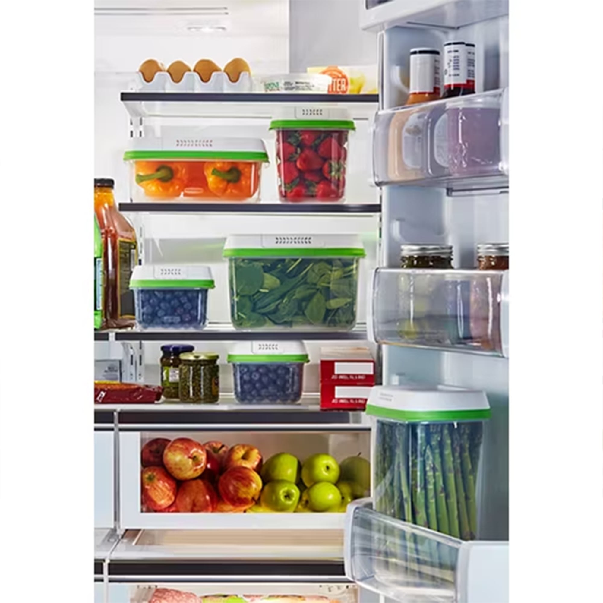 Rubbermaid FreshWorks Clear Food Storage Containers, Medium & Large, (Open Box)