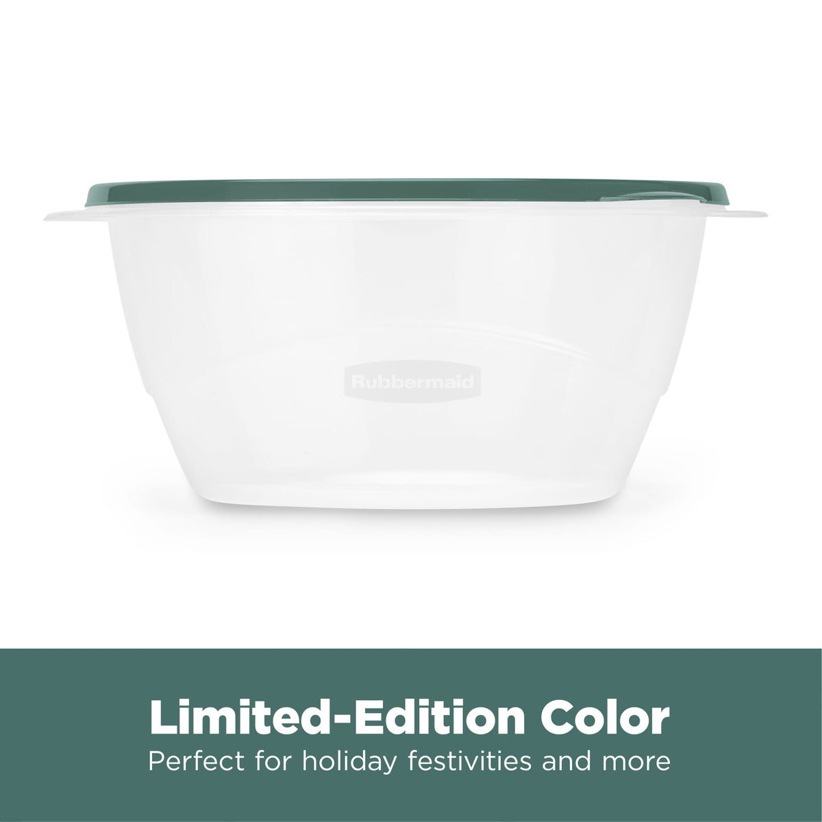 Rubbermaid Clear Food Storage Container with Lid, 15.7 Cup, Green, Pack of 2 (Open Box)