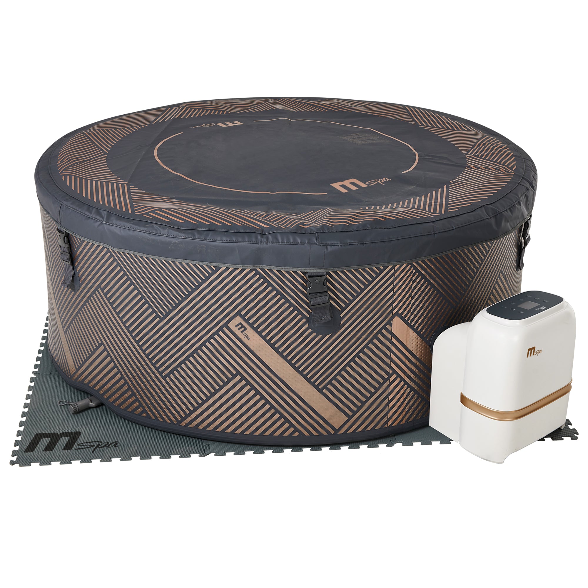 MSpa Mono 6-Person Round Inflatable Bubble Spa, Thermal Cover, Energy-Efficient - VMInnovations