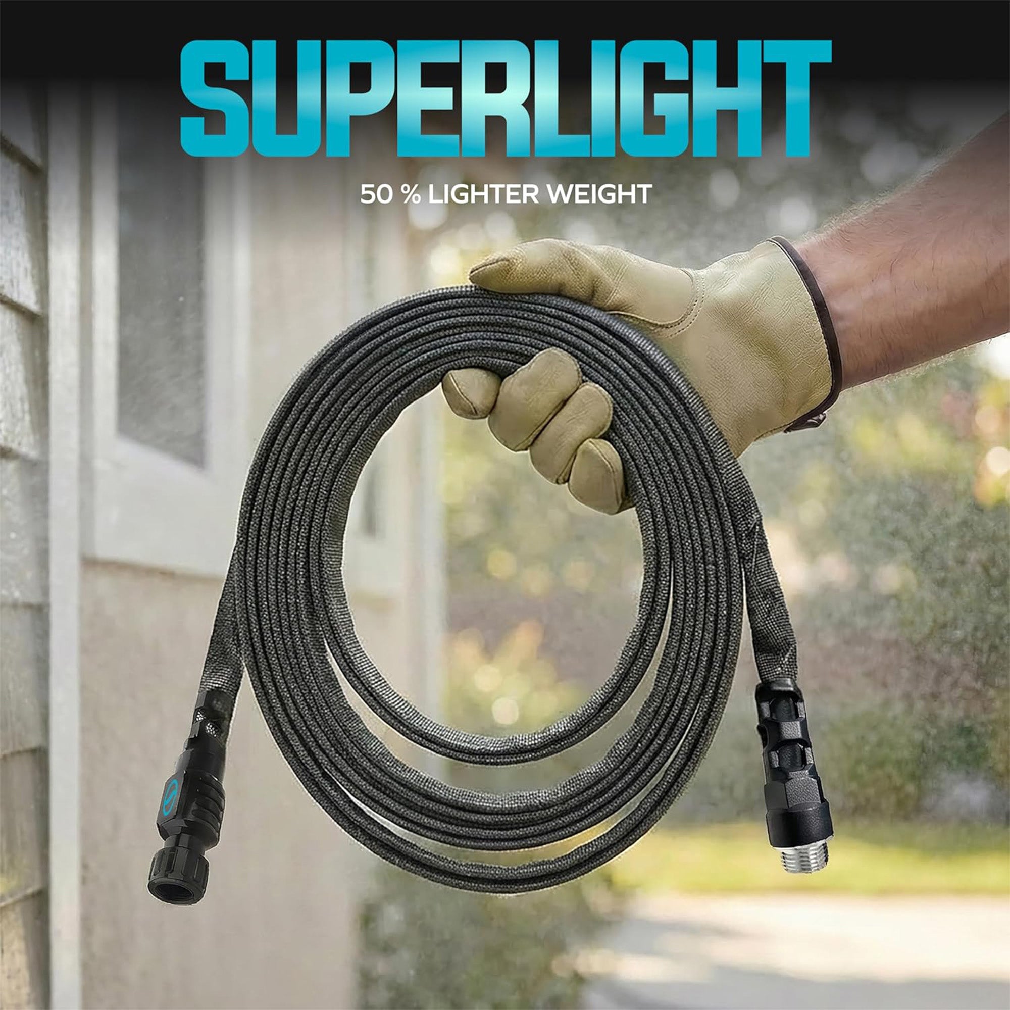 Aqua Joe FiberJacket Garden Hose, Kink-Resistant, 25' x 5/8" Diameter (Open Box)