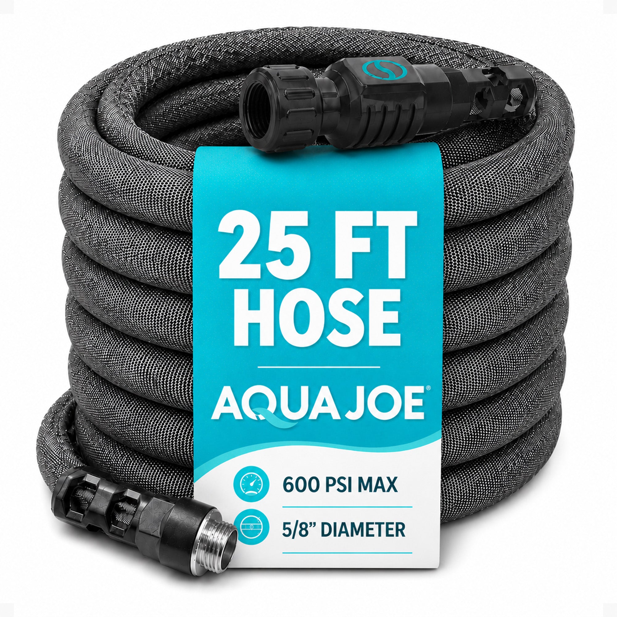 Aqua Joe FiberJacket Garden Hose, Kink-Resistant, 25' x 5/8" Diameter (Open Box)