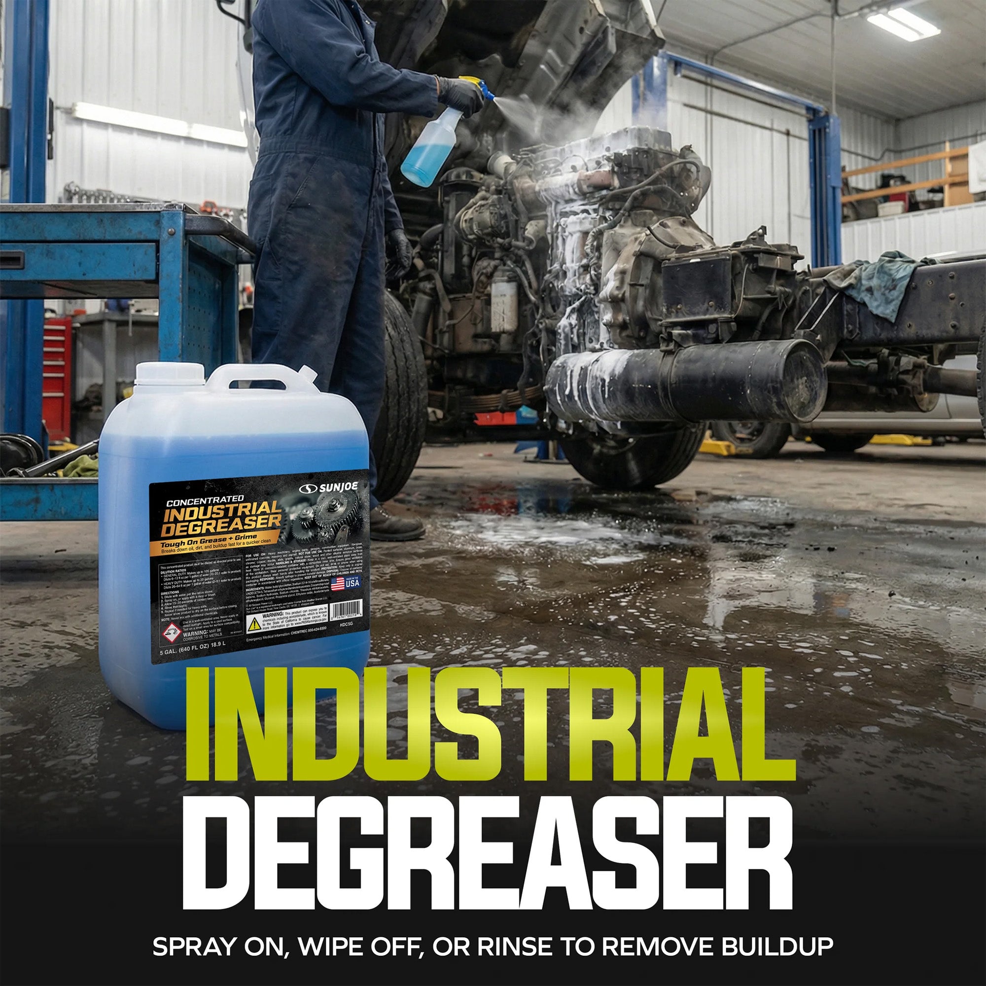Sun Joe Concentrated Industrial Degreaser for Engines, Heavy-Duty, 5 Gal, HDC5G