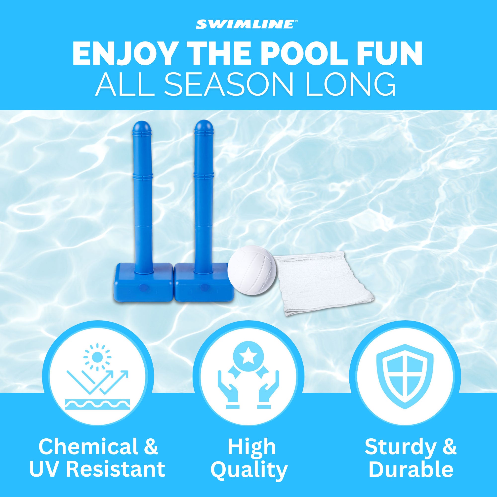 Swimline 9186 Cross Inground Pool Fun Volleyball Net Game Water Set (For Parts)
